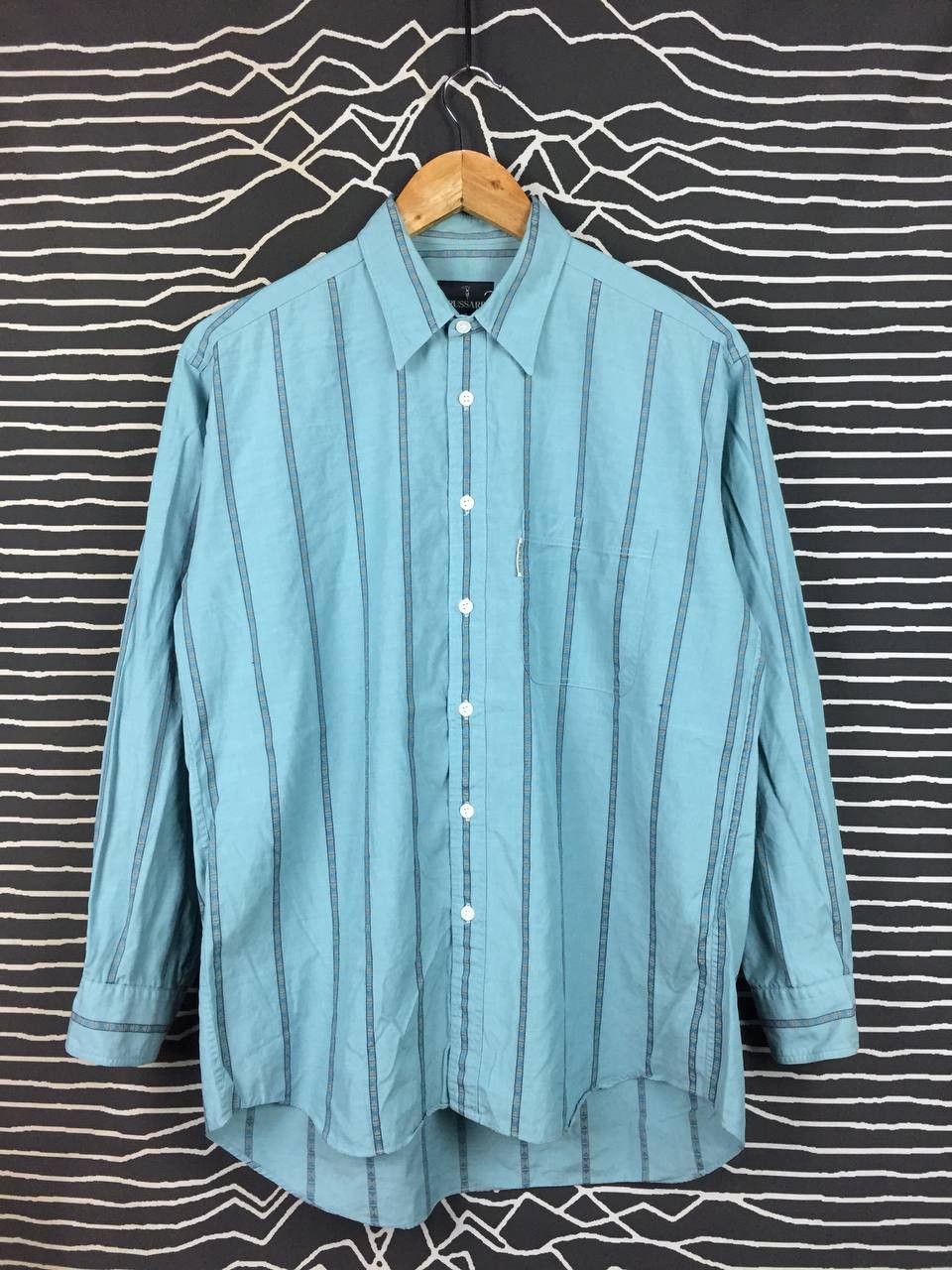 Trussardi Vtg Trussardi Aztec Geometric Stripe Button Up Shirt Size 3 Size US L / EU 52-54 / 3 - 1 Thumbnail
