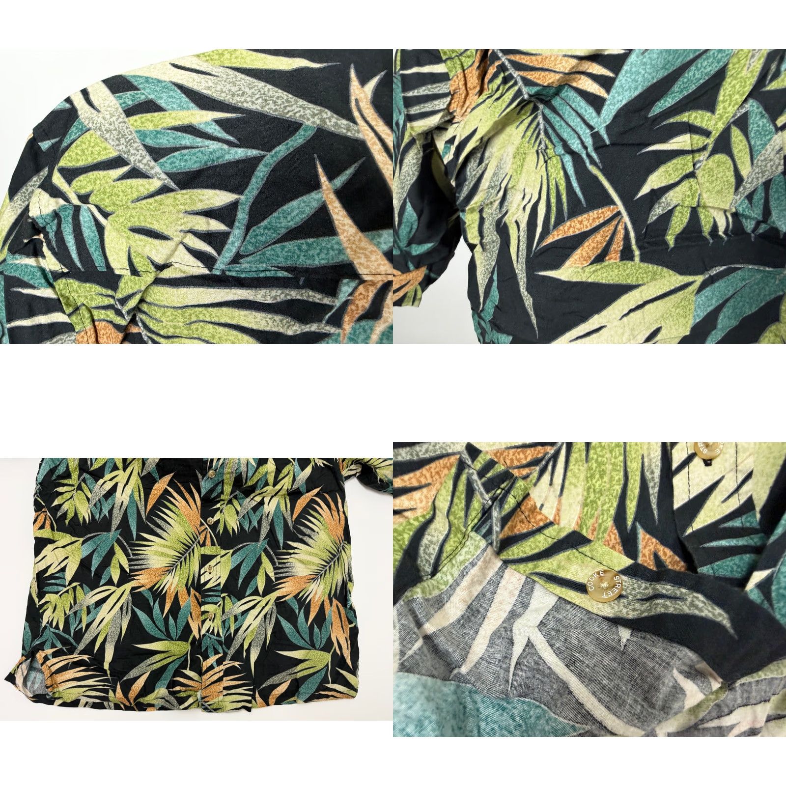 Vintage VINTAGE Cooke Street Hawaiian Shirt Men L Black Cotton Short Sleeve Button-Up Geometric Leaf Palm 90s Beach Tropical Pockets Mens Size US L / EU 52-54 / 3 - 8 Thumbnail
