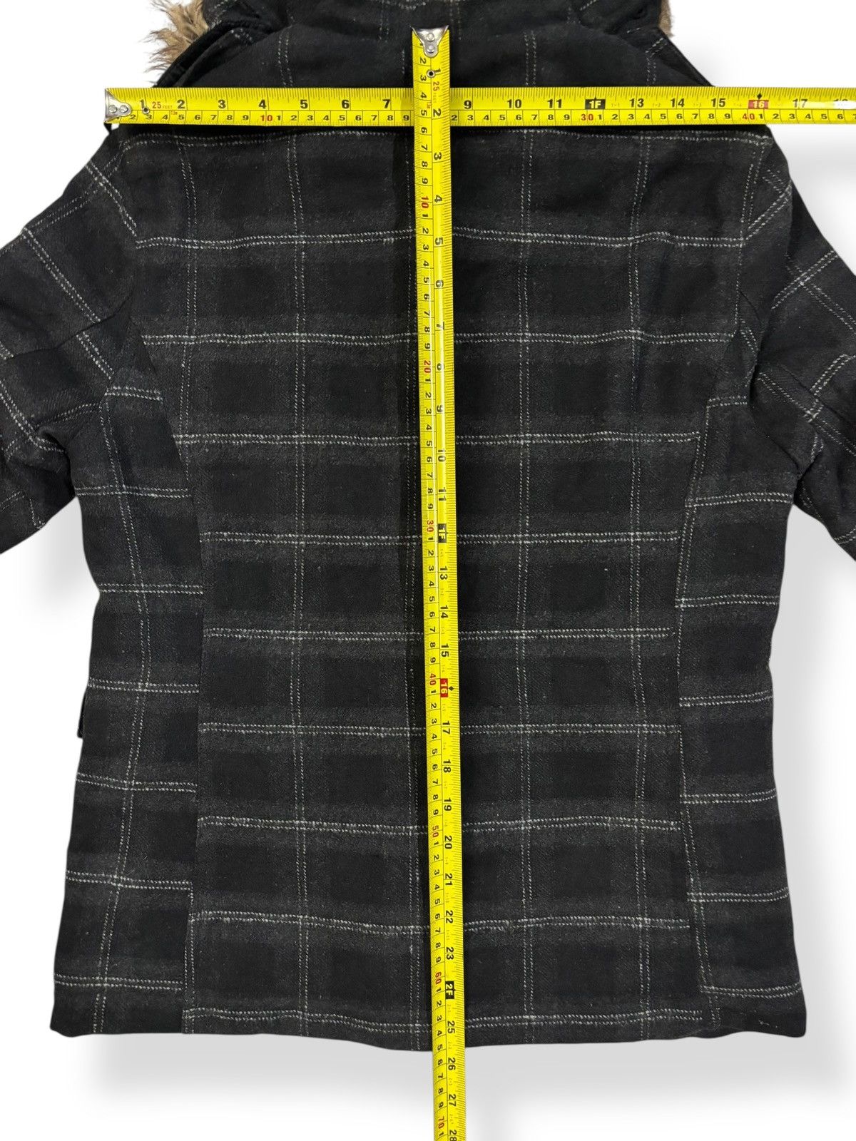 If Six Was Nine In The Attic Plaid Multi-pockets Faux Fur Hooded Punk Jacket Size US S / EU 44-46 / 1 - 16 Thumbnail