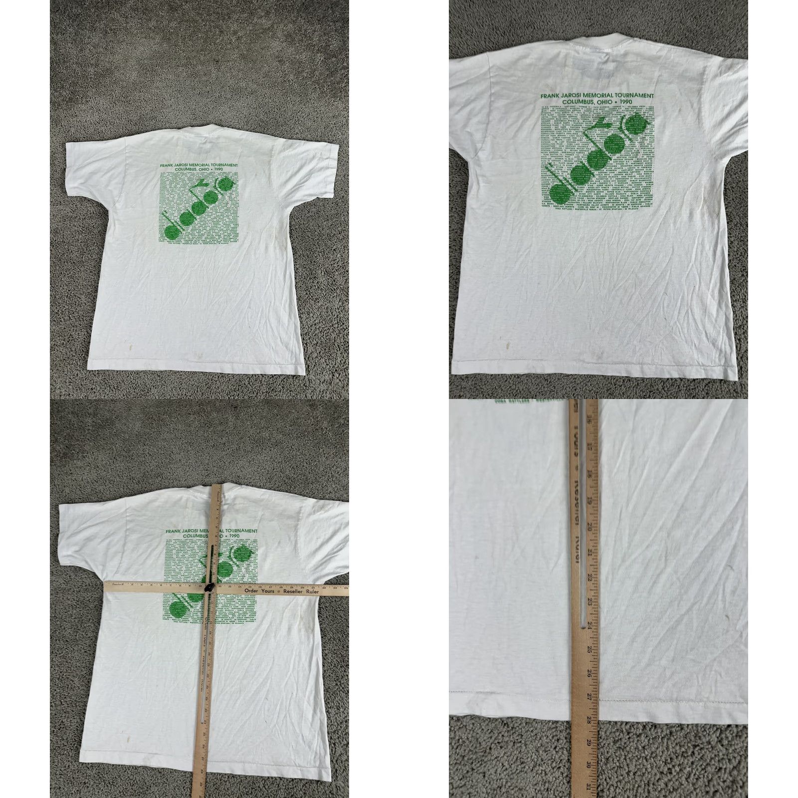 Vintage VINTAGE Frank Jarosi Memorial Tournament Shirt Mens XL White Soccer Columbus 1990 90s Size US XL / EU 56 / 4 - 8 Thumbnail