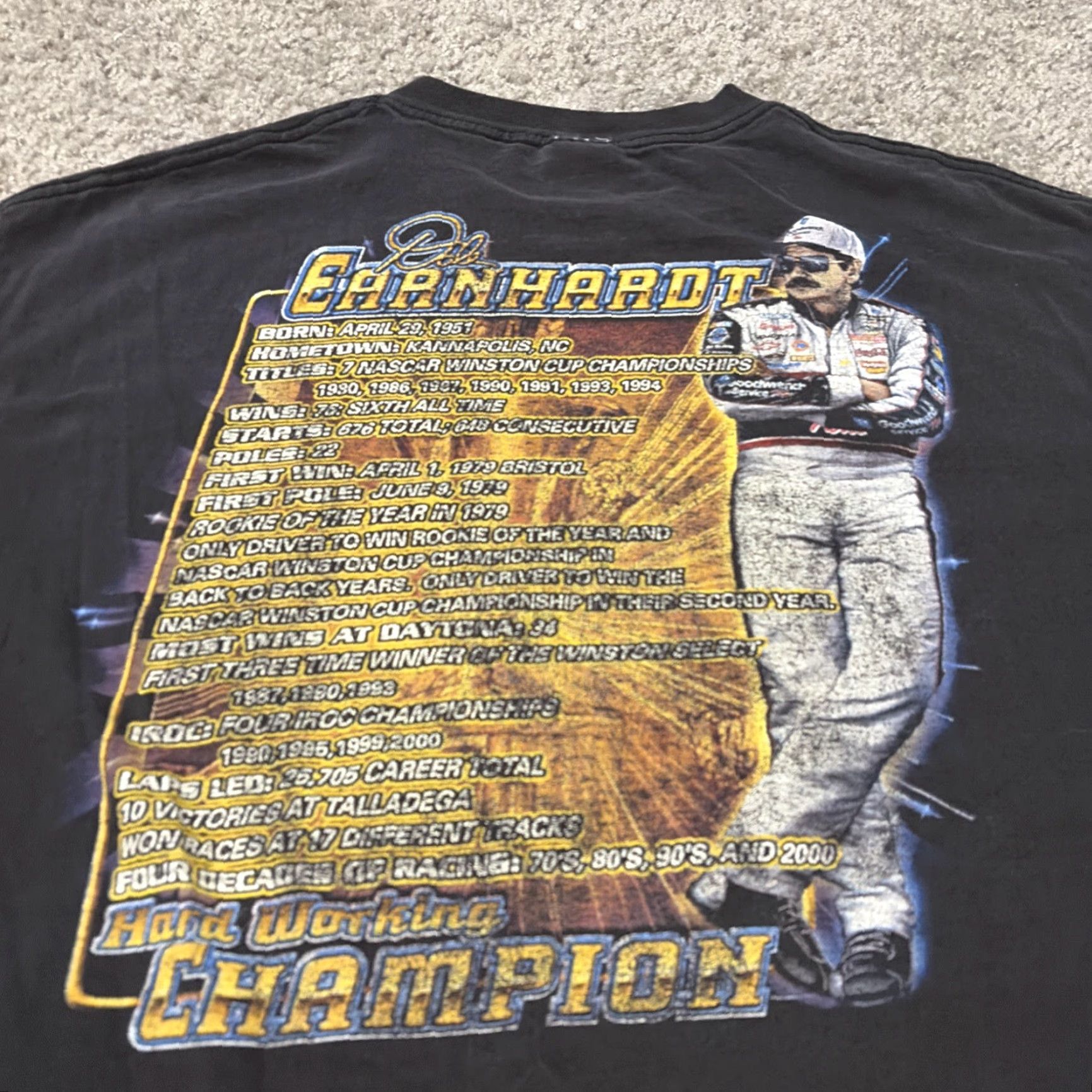 NASCAR VINTAGE Dale Earnhardt NASCAR Racing Big Face Double Sided T-Shirt XL Men Black XL T-Shirt Double-Sided NASCAR shirt Mens Size US XL / EU 56 / 4 - 4 Thumbnail