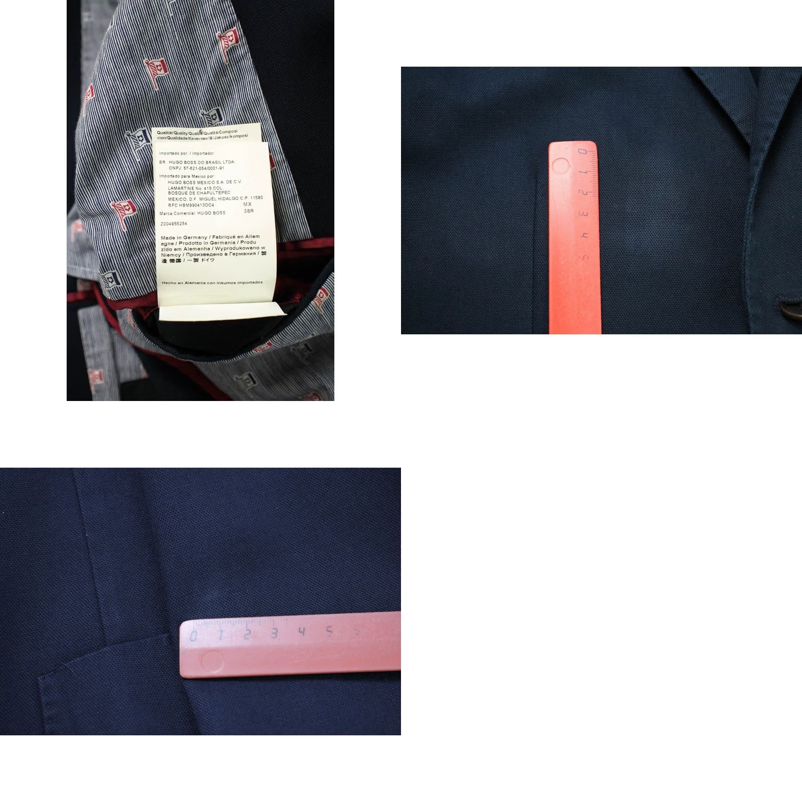 Hugo Boss HUGO BOSS Raye-W Blazer Men's US 38 Single-Breasted Navy Blue Cotton Lined Pockets Formal Jacket Size 38R - 9 Thumbnail