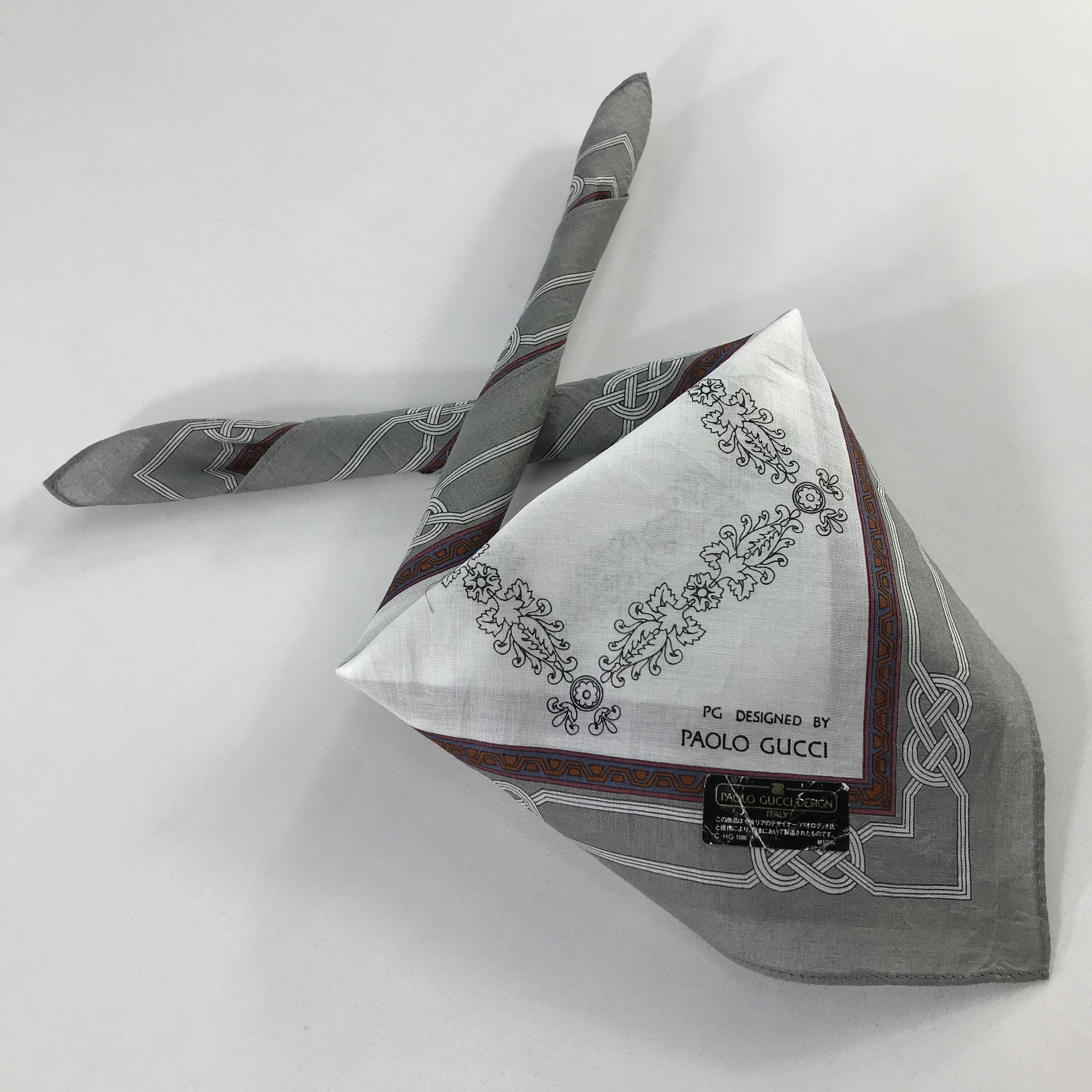 Paolo Gucci × Vintage Paolo Gucci Bandana / Handkerchief / Neckerchief - S867 Size ONE SIZE - 4 Thumbnail