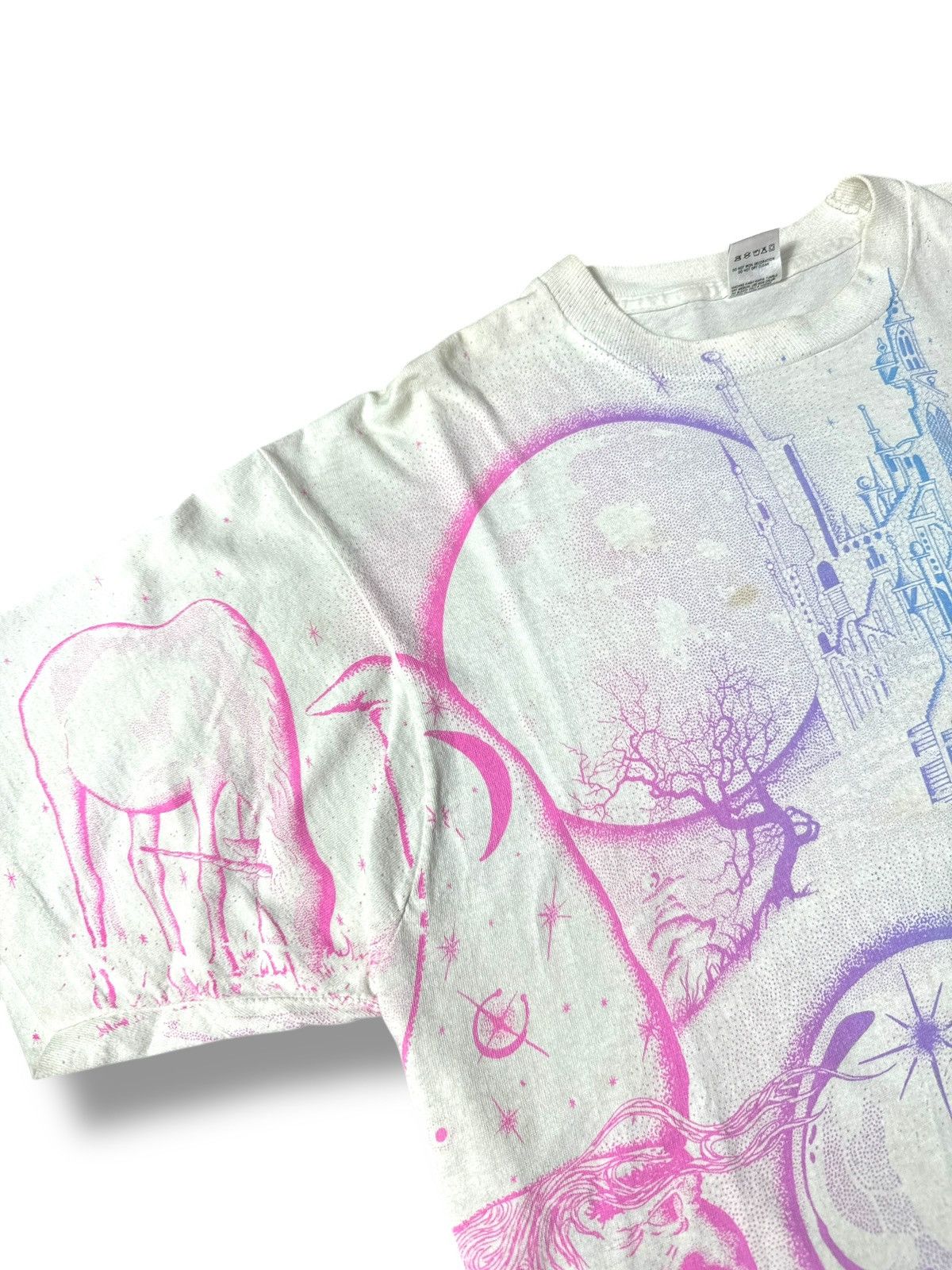 Magical Design × Vintage *RARE* 90w VINTAGE MYTHICAL FANTASY WIZARDS MAGIC AOP TEE Size US XL / EU 56 / 4 - 4 Thumbnail