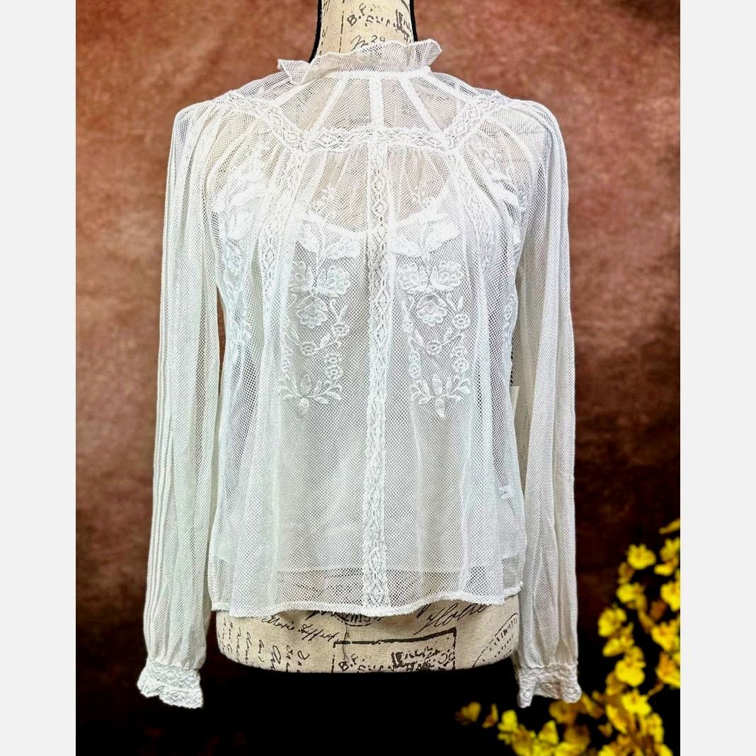 Other St Roche Ruffle Lace Embroidered Flores Top White Size 4 Size S / US 4 / IT 40 - 9 Thumbnail