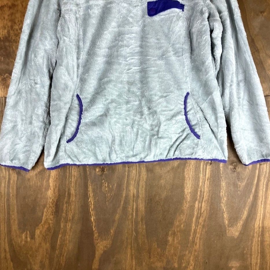 Free Country Free Country Womens Jacket Gray Purple Plush Fleece Pullover Snaps XL - Casual Winter Outerwear Size XL / US 12-14 / IT 48-50 - 3 Thumbnail