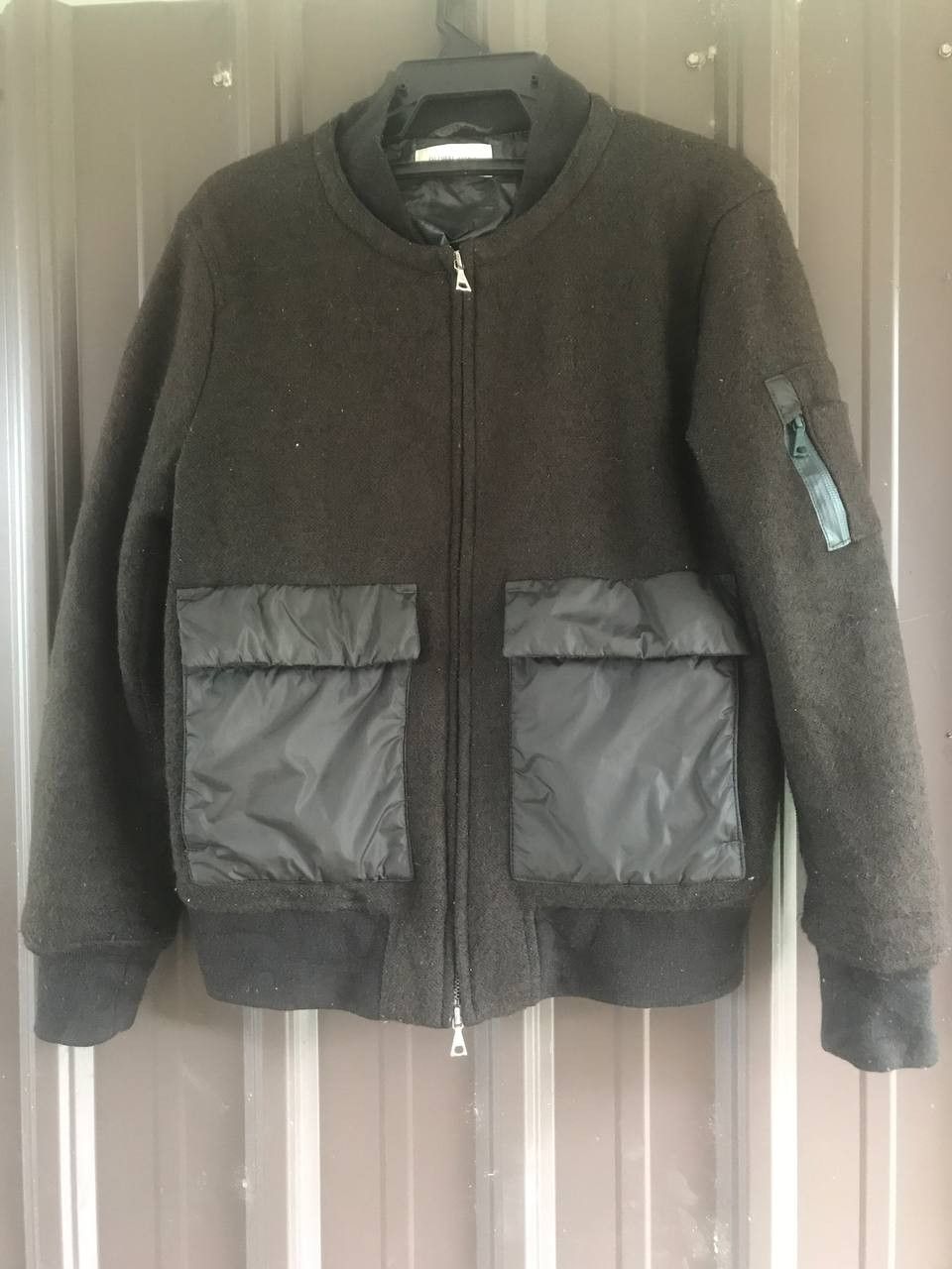 Japanese Brand Rare Global Work Hybrid Pocket Wool Ma 1 Jacket Size US M / EU 48-50 / 2 - 1 Thumbnail