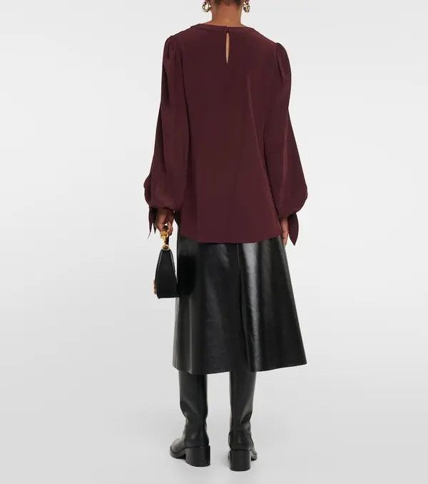 Chloe o1y0825 Silk Blouse in Plum Size M / US 6-8 / IT 42-44 - 5 Thumbnail
