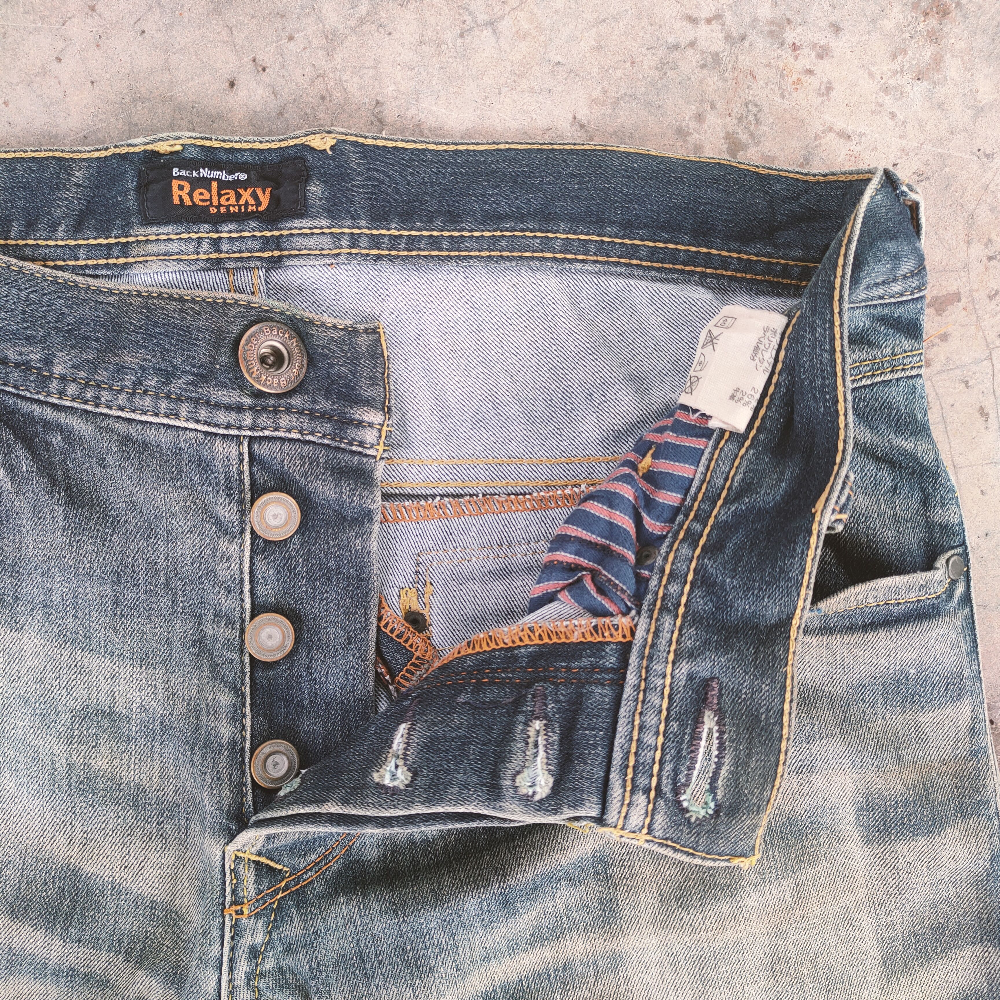 Rusty VINTAGE BACK NUMBER RUSTY RIPPED FADED JEANS DENIM PANTS Size US 30 / EU 46 - 8 Thumbnail