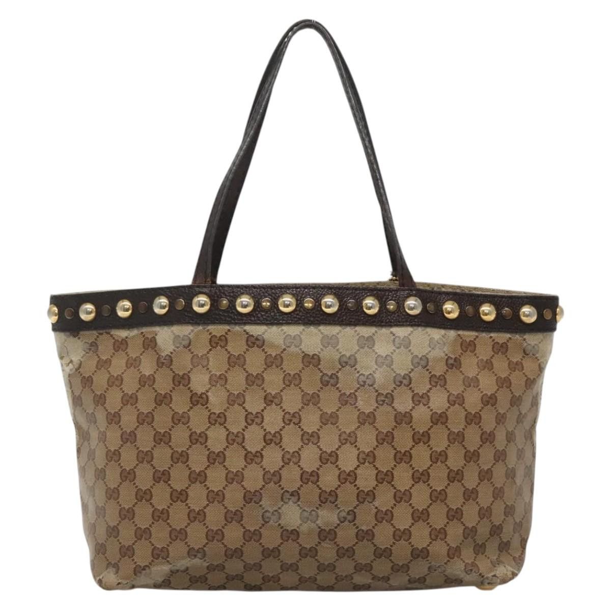 Gucci GUCCI GG Crystal Tote Bag Coated Canvas Beige Gold Size ONE SIZE - 3 Thumbnail