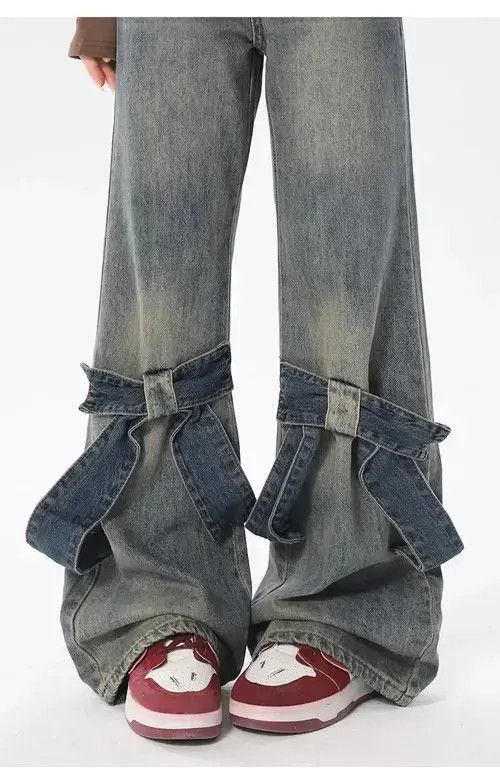 Japanese Brand × Jean Wide Leg Jeans Autumn And Winter Flare Jeans Size 32" / US 10 / IT 46 - 2 Thumbnail