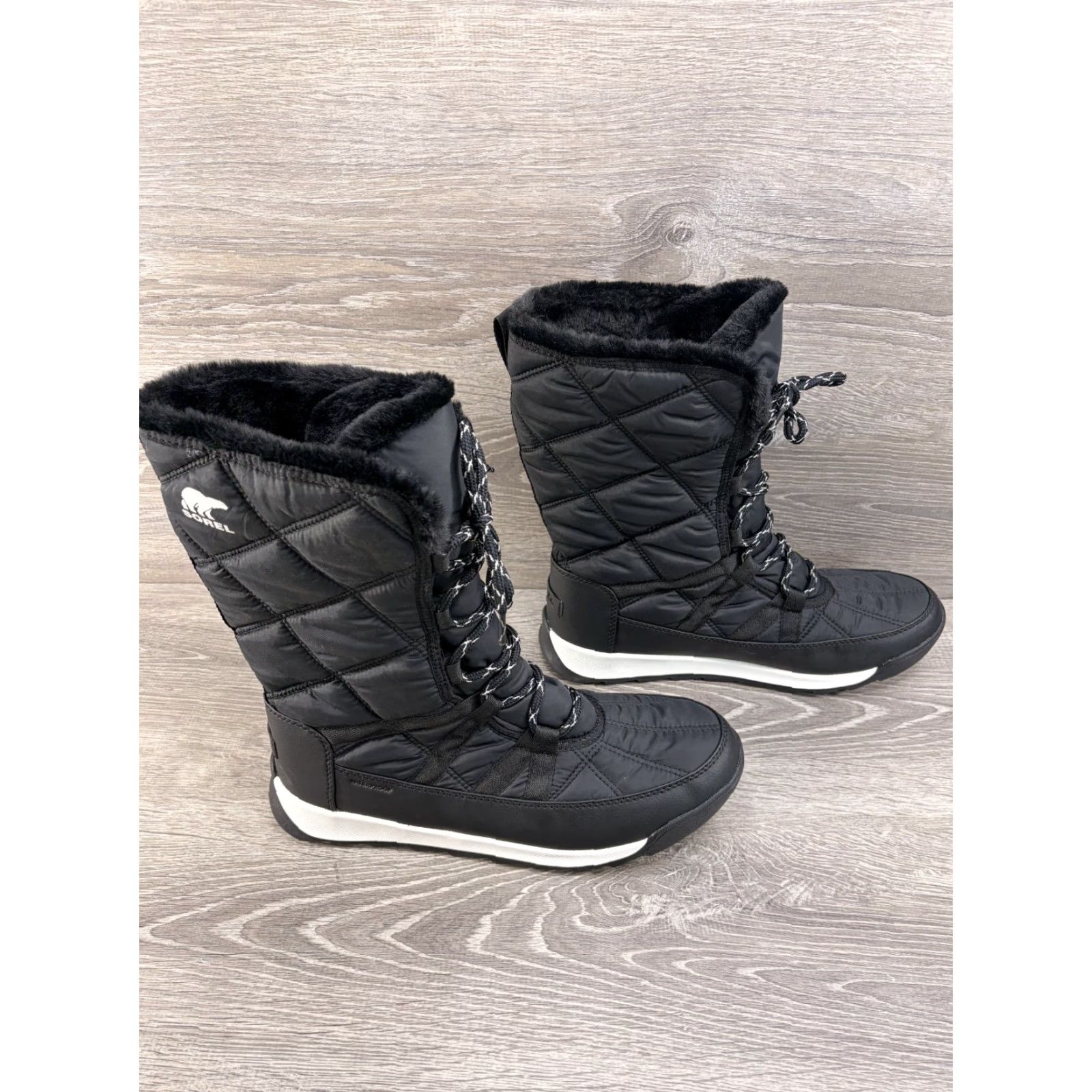 SOREL Sorel Whitney II Plus Tall Waterproof Lace Up Snow Boot Women 11 Black Winter Size US 9 / IT 39 - 4 Thumbnail