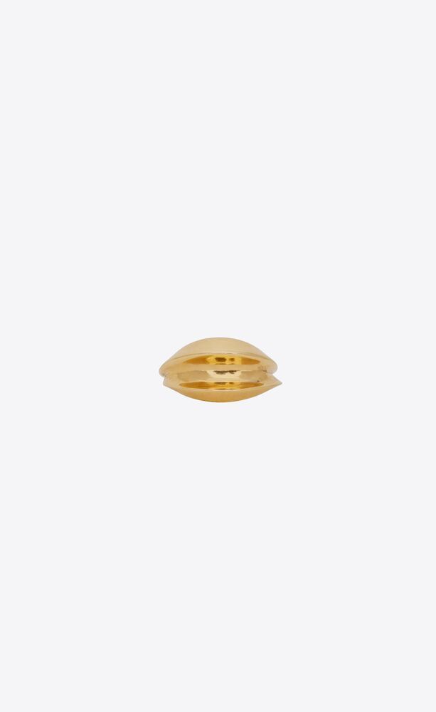 Saint Laurent Paris o1bcso1str0226 Size:08/Geometric Ring In Metal in Golden Size ONE SIZE - 1 Thumbnail