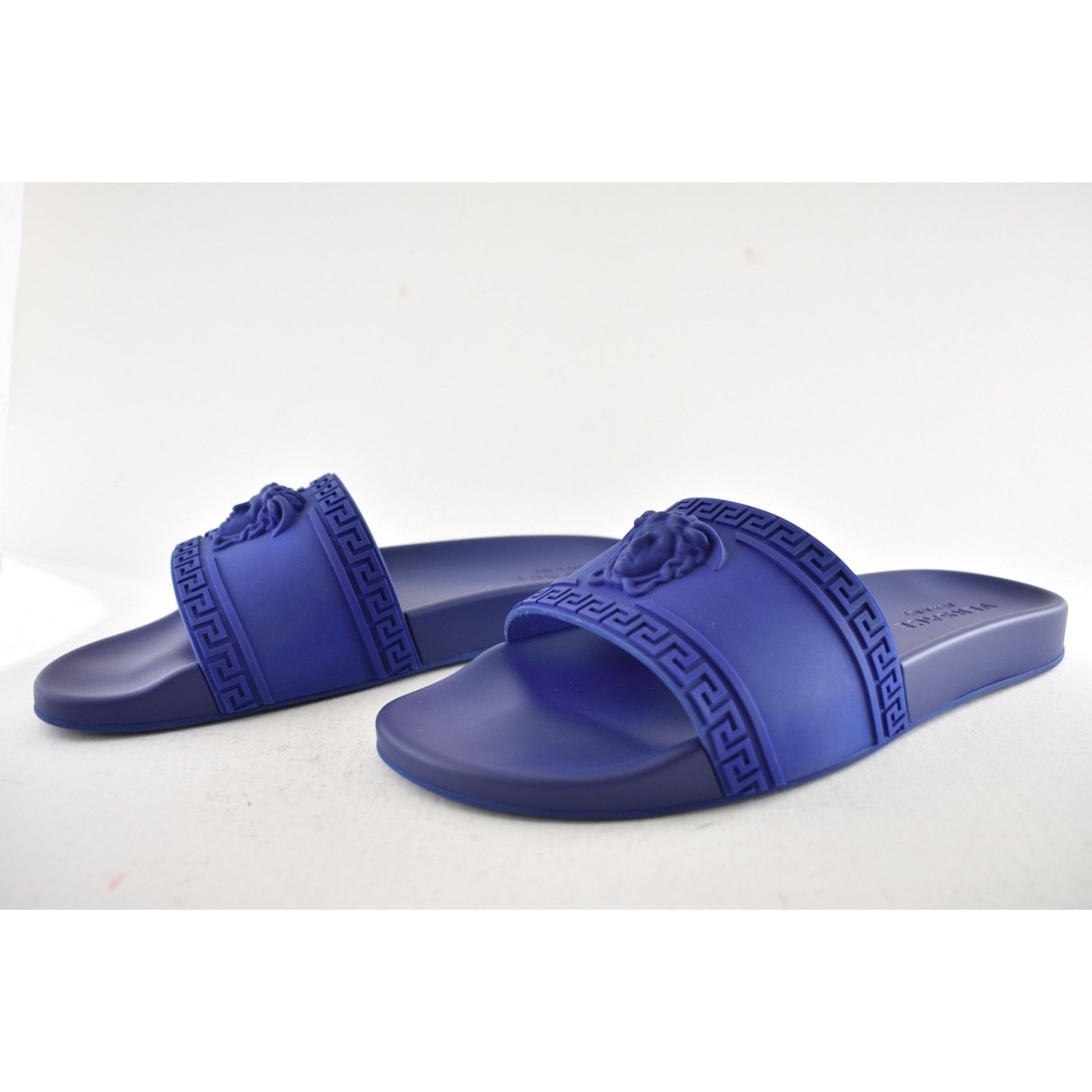 Versace Versace Medusa Palazzo Blue Rubber Slide Sandal 44 11 Size US 11 / EU 44 - 13 Thumbnail
