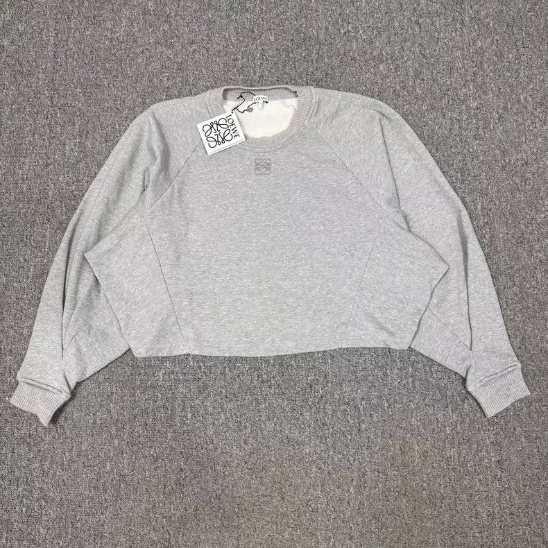 Loewe LOEWE Gray short bat sleeve embroidered gray hoodie Size S / US 4 / IT 40 - 1 Thumbnail