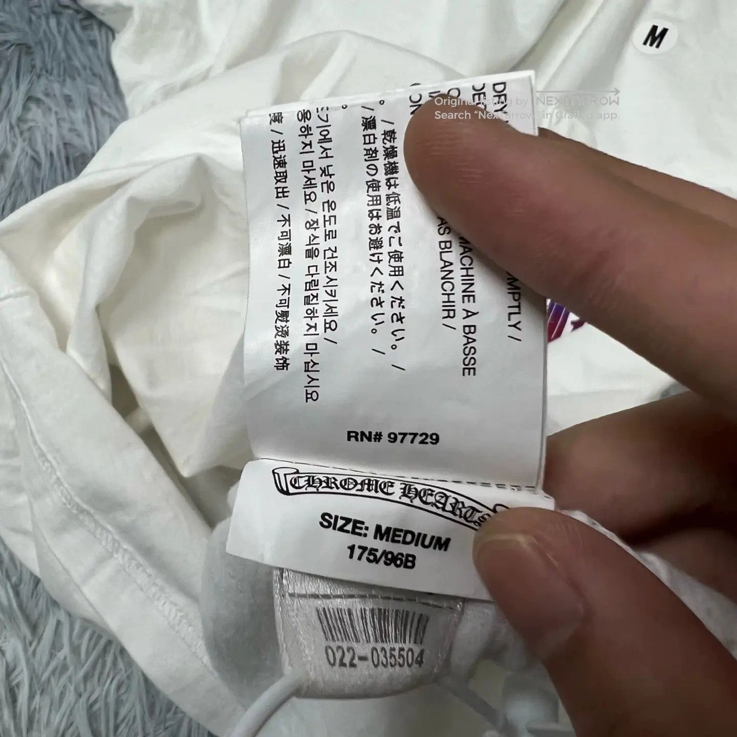 Chrome Hearts Gradient Cross White Ss Tee M, Men's — image 6 of 6