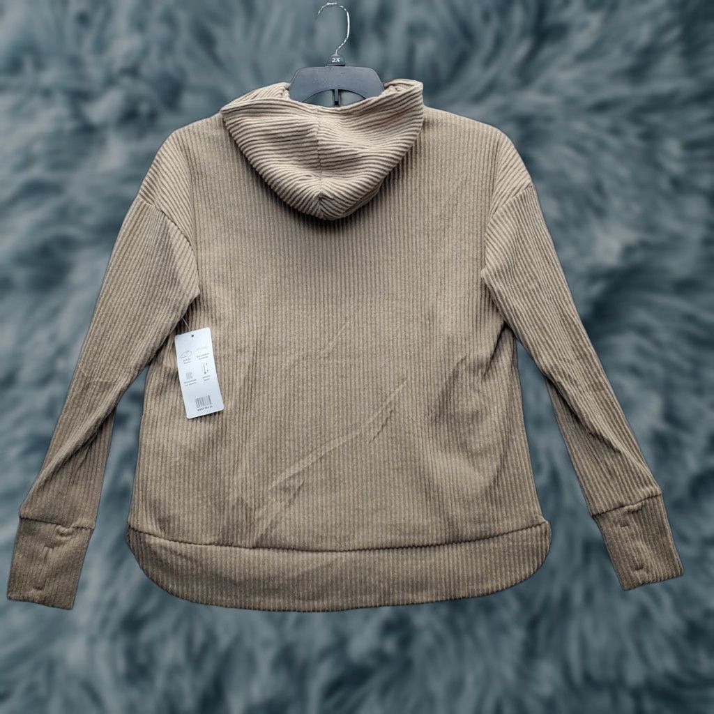 Jones New York Jones New York Hoodie Womens Small Brown Sport Rib Breathable Thumb Hole Sleeve Size S / US 4 / IT 40 - 1 Thumbnail