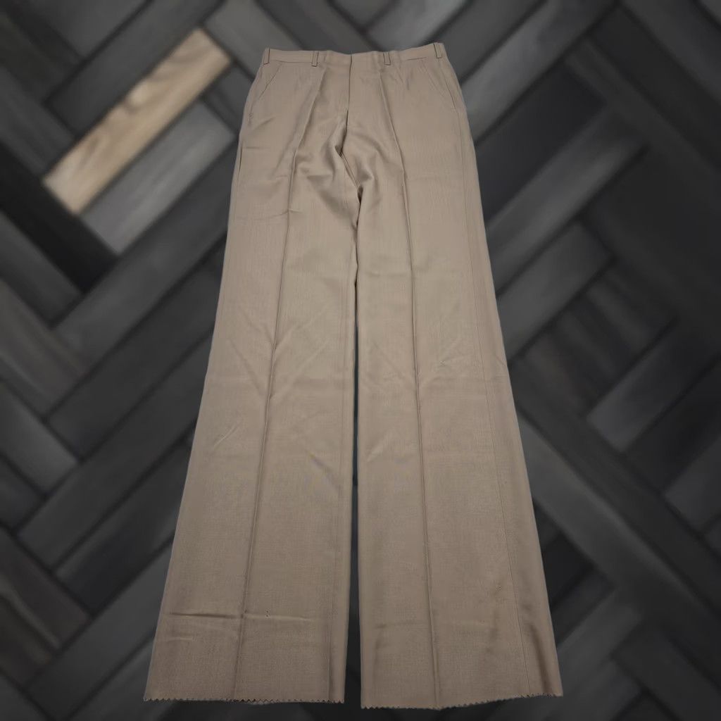 Vintage VTG Major Slacks Dress Pants Mens 32x36 Beige Wool Blend Unhemmed Flat Front Pants Mens Beige 32 Inseam 36 Front Pockets Slac... Size US 32 / EU 48 - 1 Thumbnail