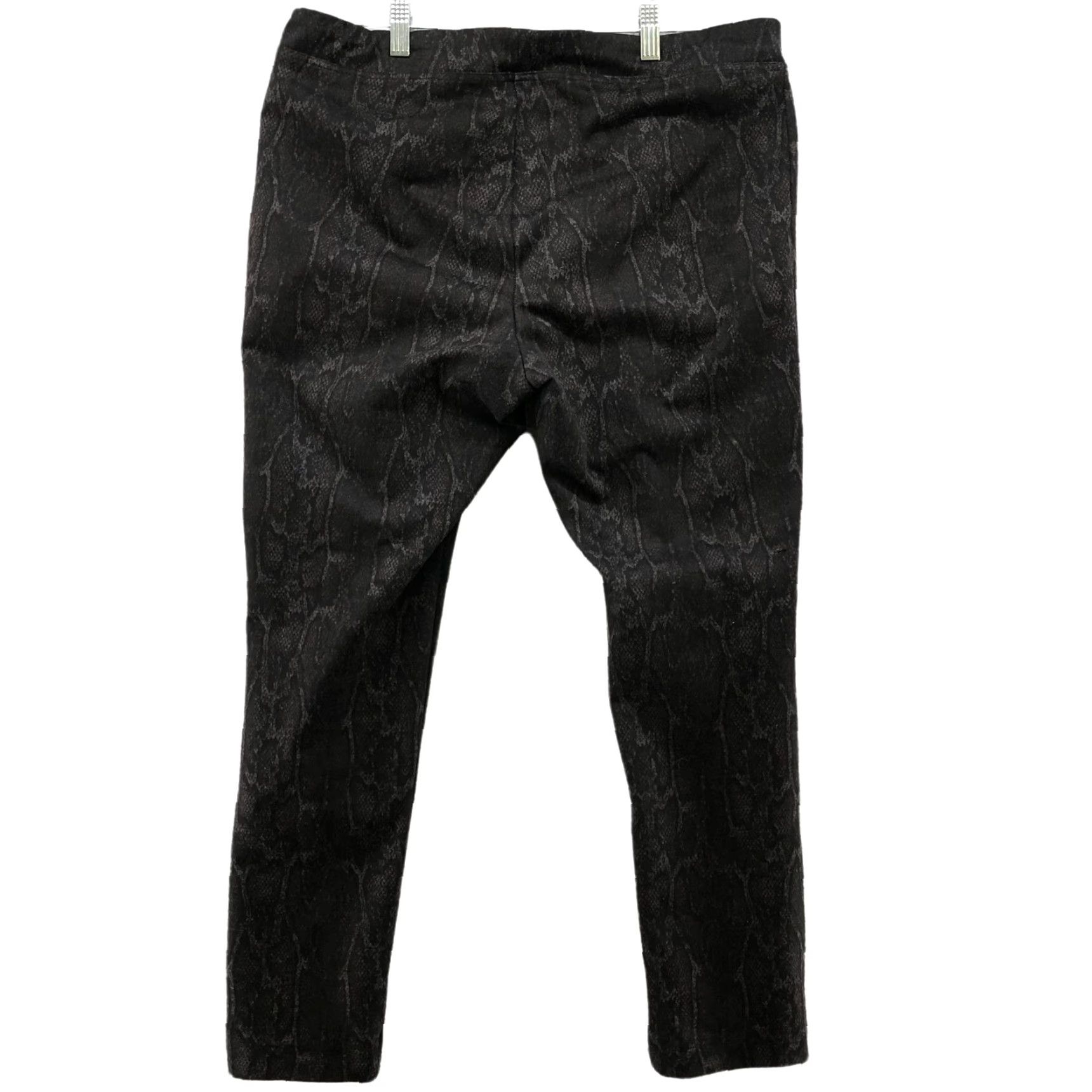 Calvin Klein Calvin Klein Ponte Leggings Pants Womens L Snakeskin Print Black Gray High Rise Size 36" / US 14 / IT 50 - 2 Thumbnail