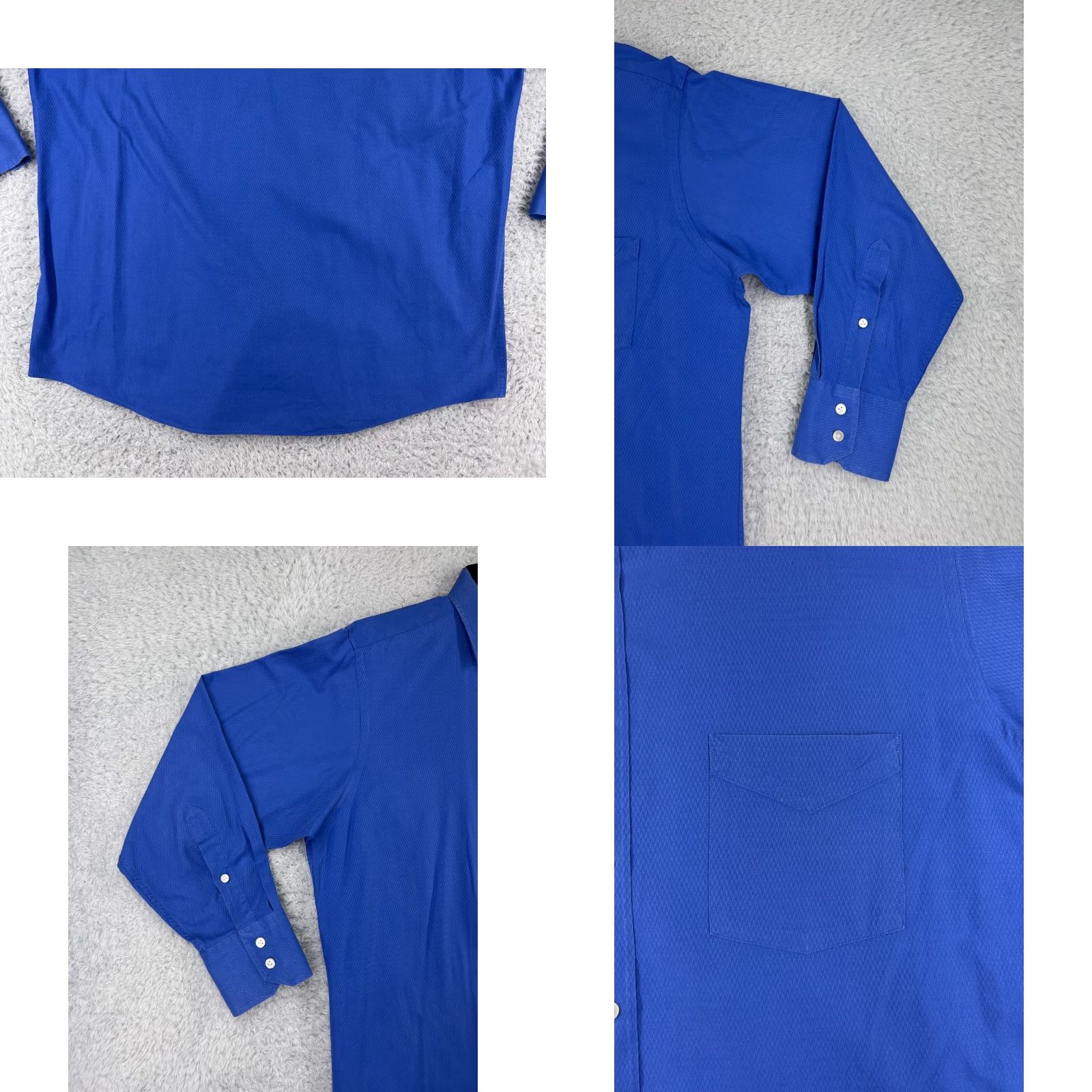 Bcbgmaxazria BCBGMAXAZRIA Shirt Mens Large Blue Dress Button Up 100% Cotton Pocket Collared Size 42R - 8 Thumbnail