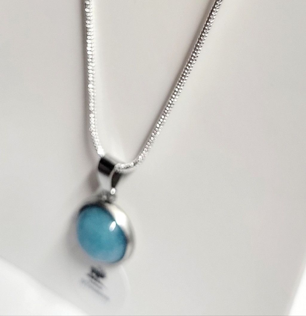 Handmade Natural Amazonite Crystal Pendant Sterling Silver Necklace Size ONE SIZE - 3 Thumbnail