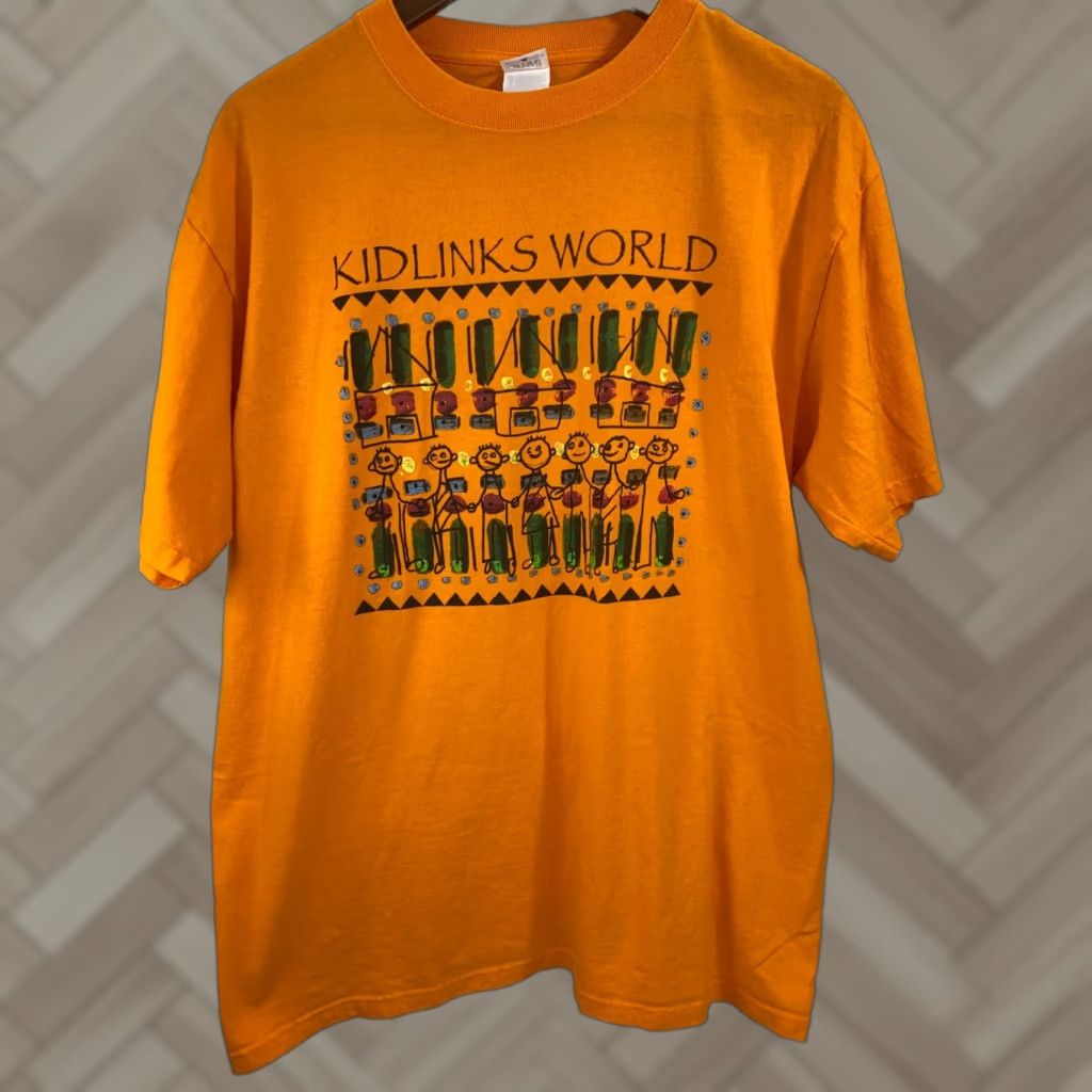 Anvil Anvil Men's T-Shirt Size L Orange Kid Links World Logo 848 Vintage No (Pre-owned) Size US L / EU 52-54 / 3 - 1 Thumbnail