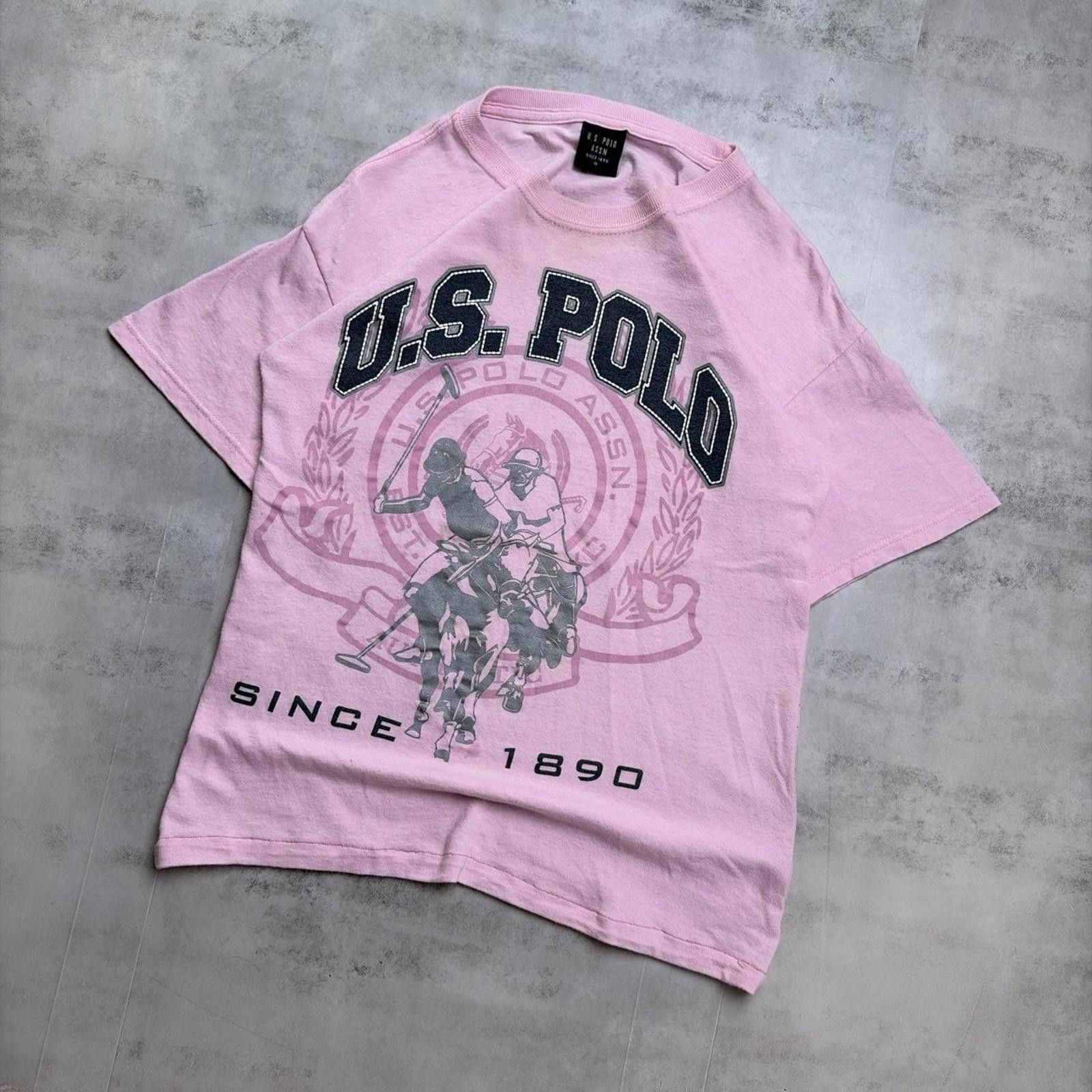 U.S. Polo Assn. Y2K Pink U.S. Polo Assn Grunge Graphic Skater T-Shirt Size M / US 6-8 / IT 42-44 - 2 Thumbnail