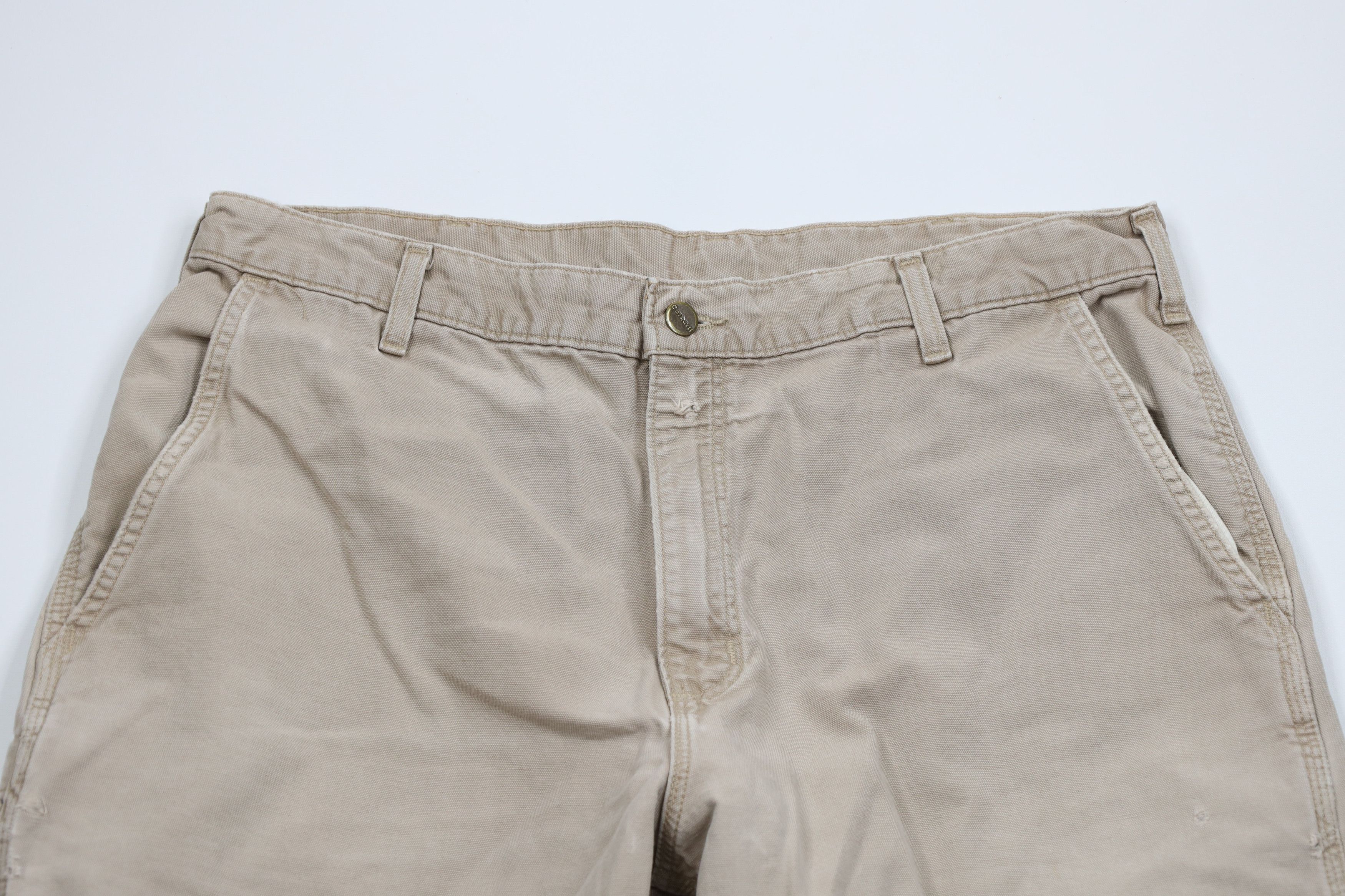Carhartt × Vintage Vintage Y2K Carhartt Canvas Wide Leg Dungaree Pants Beige Size US 36 / EU 52 - 2 Thumbnail