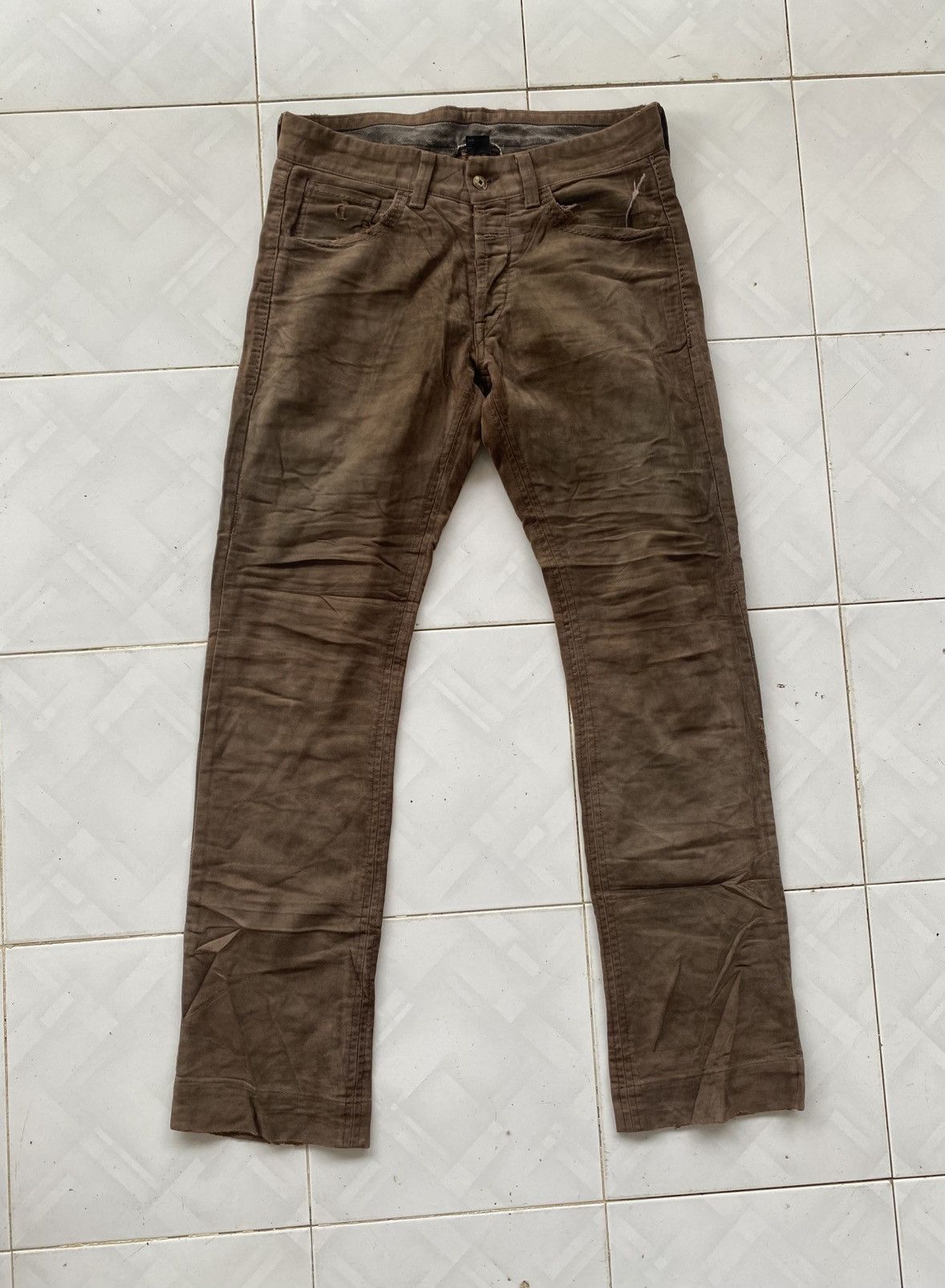 Marithe + Francois Girbaud MFG Distressed Whisky Brown Jeans Size US 32 / EU 48 - 1 Thumbnail