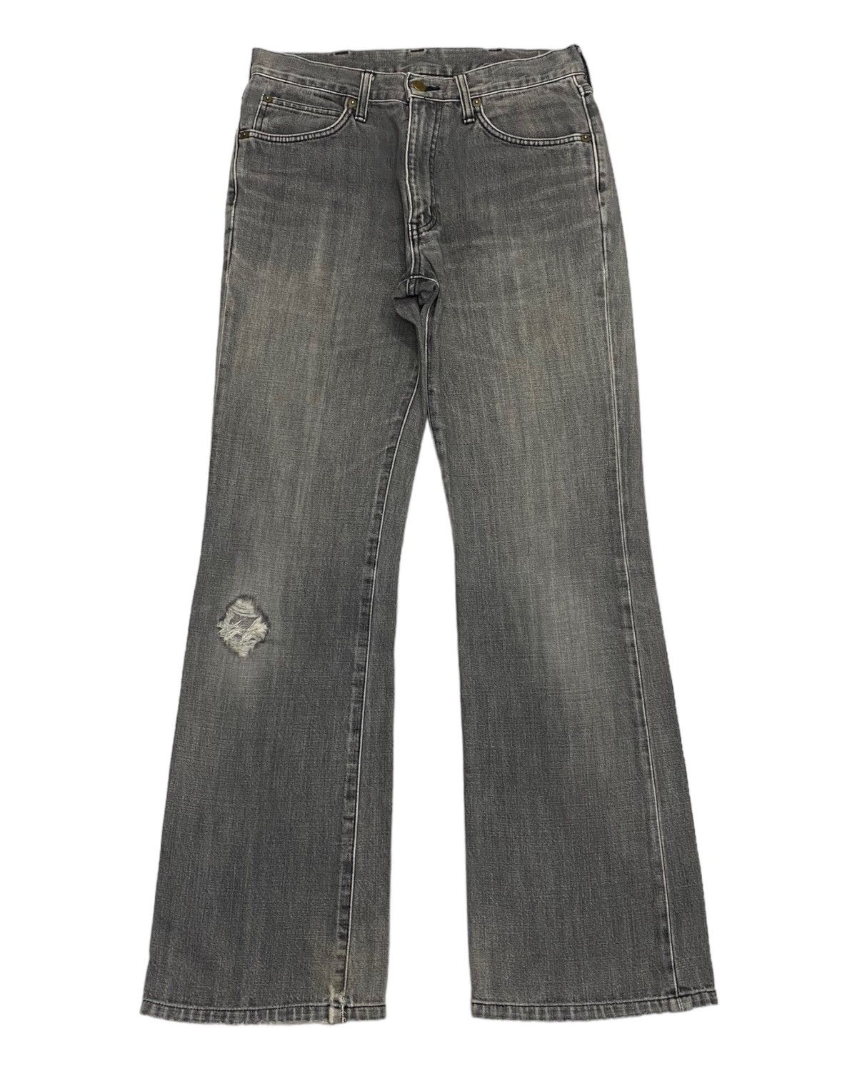 If Six Was Nine FLARE JEANS🔥VINTAGE WRANGLER FADED GREY DISTRESSED DENIM Size US 30 / EU 46 - 4 Thumbnail