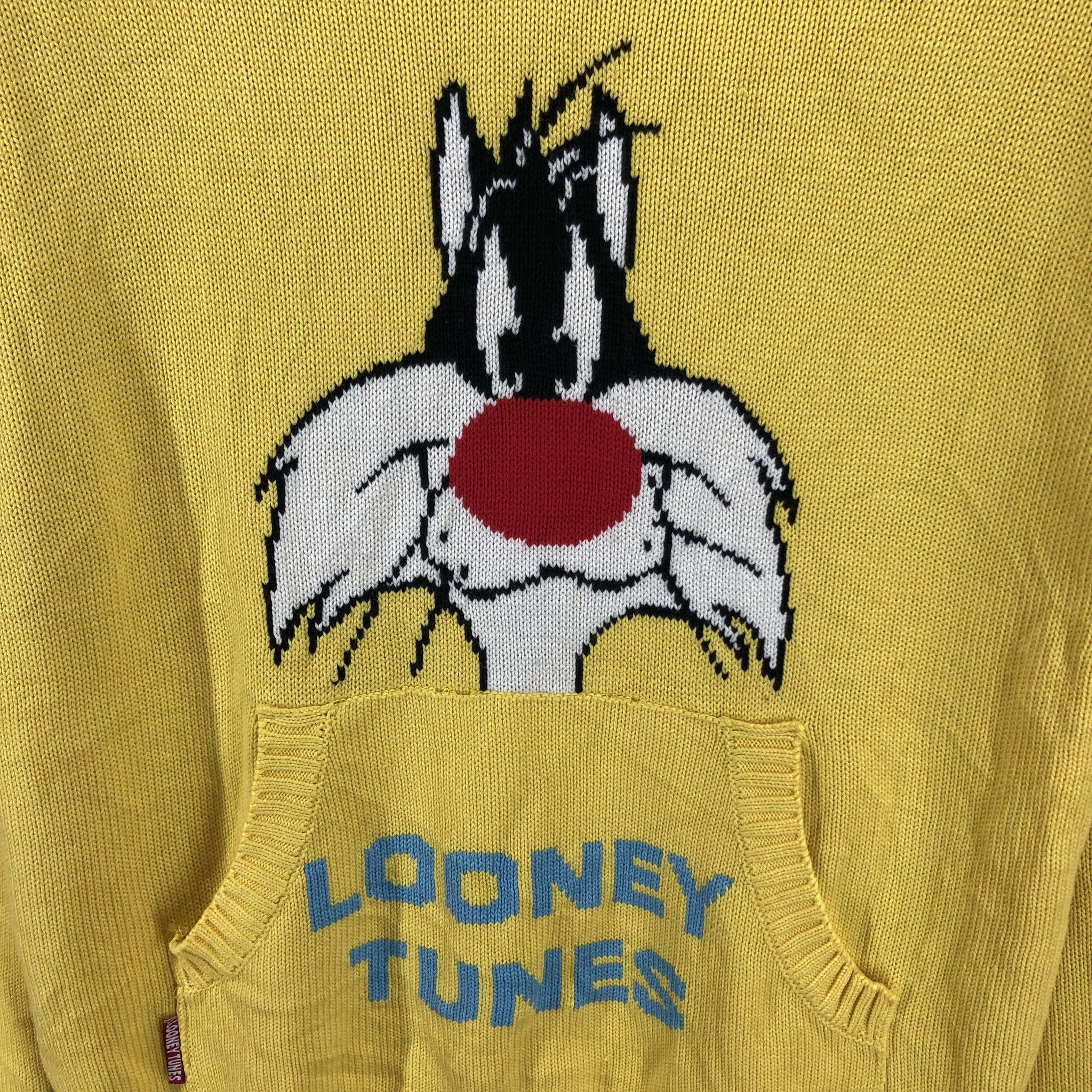Vintage Y2K Vintage LOONEY TUNES Sylvester Knit Hoodie #0673/AC Size US S / EU 44-46 / 1 - 3 Thumbnail