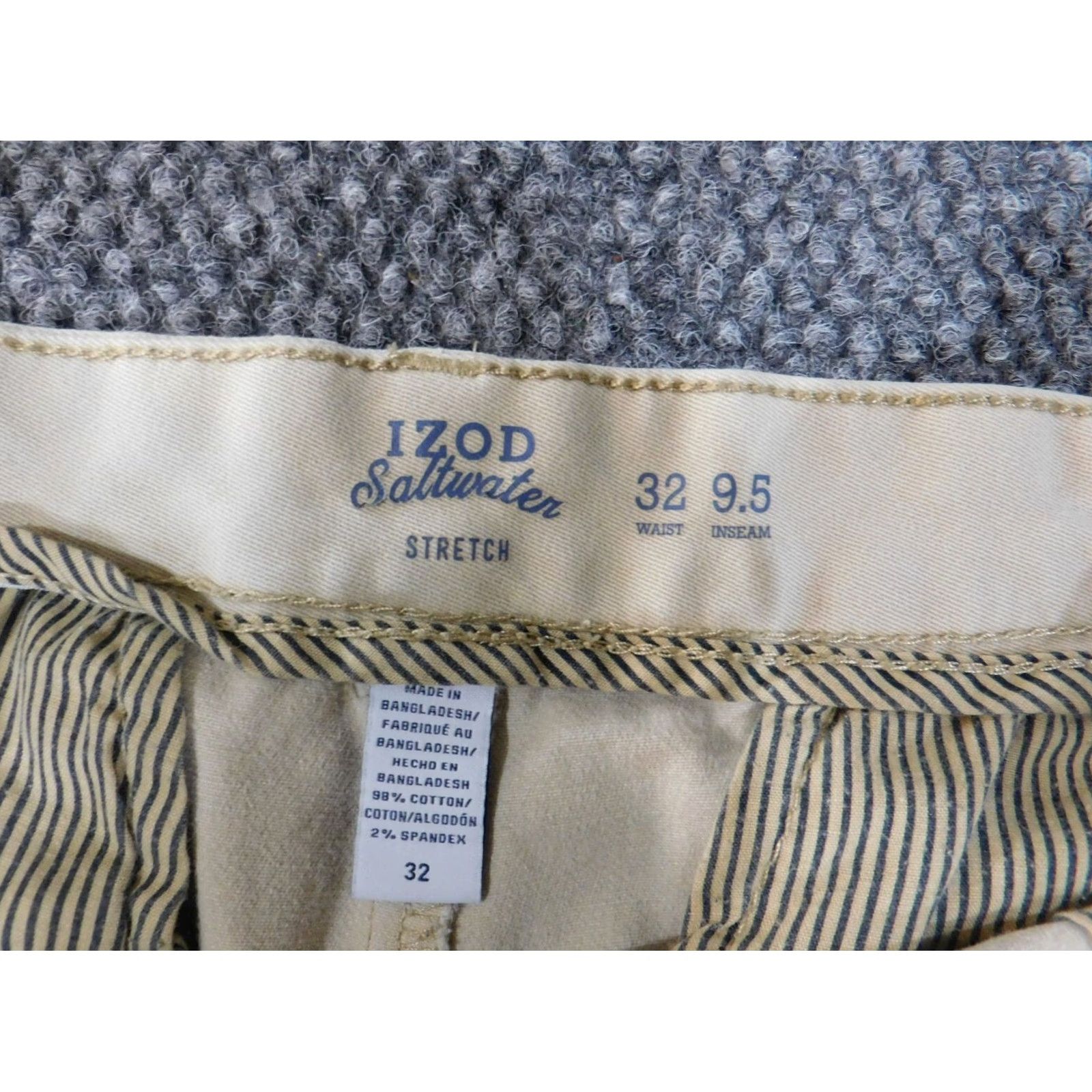 Izod IZOD Shorts 32 Beige Men Chino Retro Casual Golf Casual Logo Flat Front Cotton Knit Breathable Regular Mens Size US 32 / EU 48 - 4 Thumbnail
