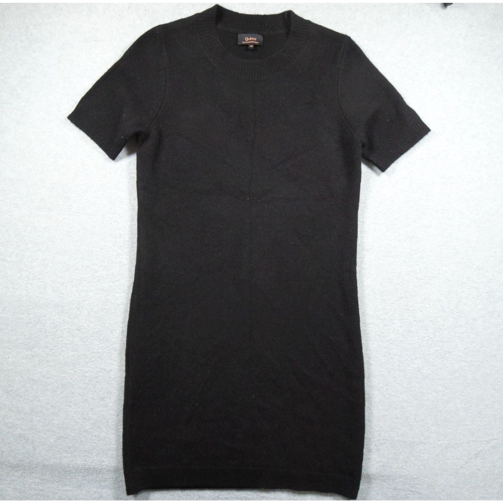 Quince Quince Dress Womens XSmall Black Mini Mongolian Cashmere Short Sleeve Ladies Size 28" / US 6 / IT 42 - 2 Thumbnail