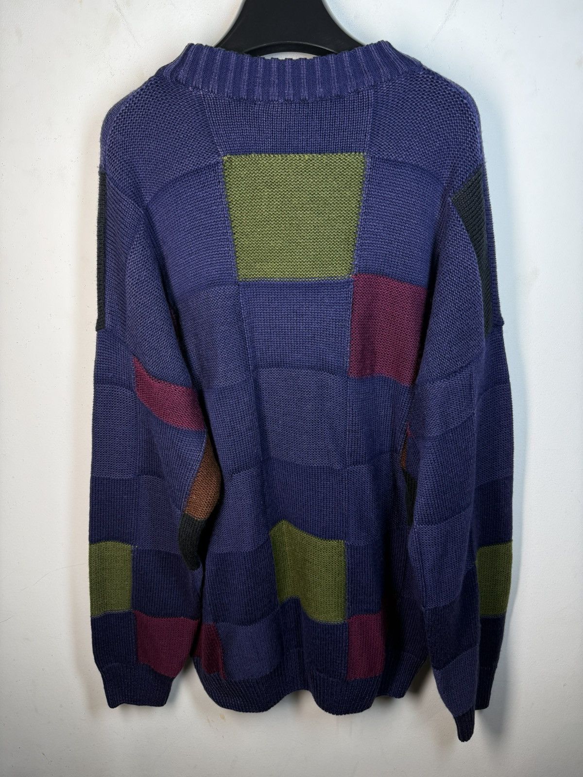 Yves Saint Laurent 🇮🇹 90s Wool YSL Sweater Knit Patchwork Saint Laurent Paris Size US L / EU 52-54 / 3 - 10 Thumbnail