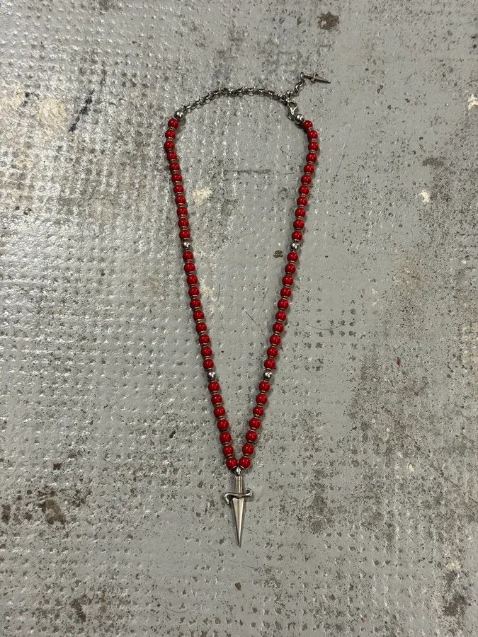 Vintage Paciotti Red Beaded Silver Clasp Necklace Size ONE SIZE - 1 Thumbnail