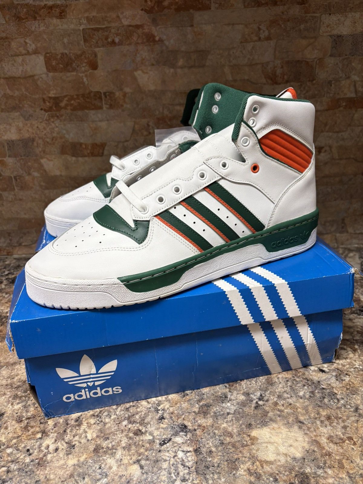 Adidas Adidas Rivalry Hi University of Miami Hurricanes PE Sz 14 Size US 14 / EU 47 - 1 Thumbnail
