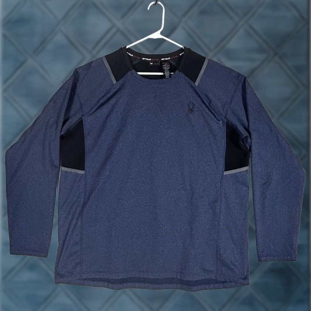 Spyder Spyder T-Shirt Men L Long Sleeve Crew Neck Blue Activewear ProWeb Microfleece Logo Size US L / EU 52-54 / 3 - 1 Thumbnail