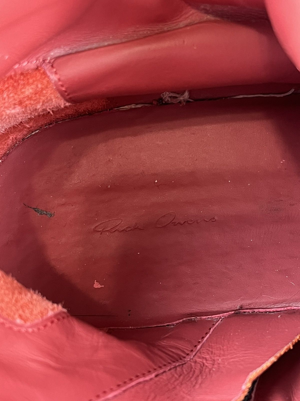 Rick Owens SS22 Rick Owens Fogachine Carnelian Red Leather Geobaskets Size US 9 / EU 42 - 13 Thumbnail