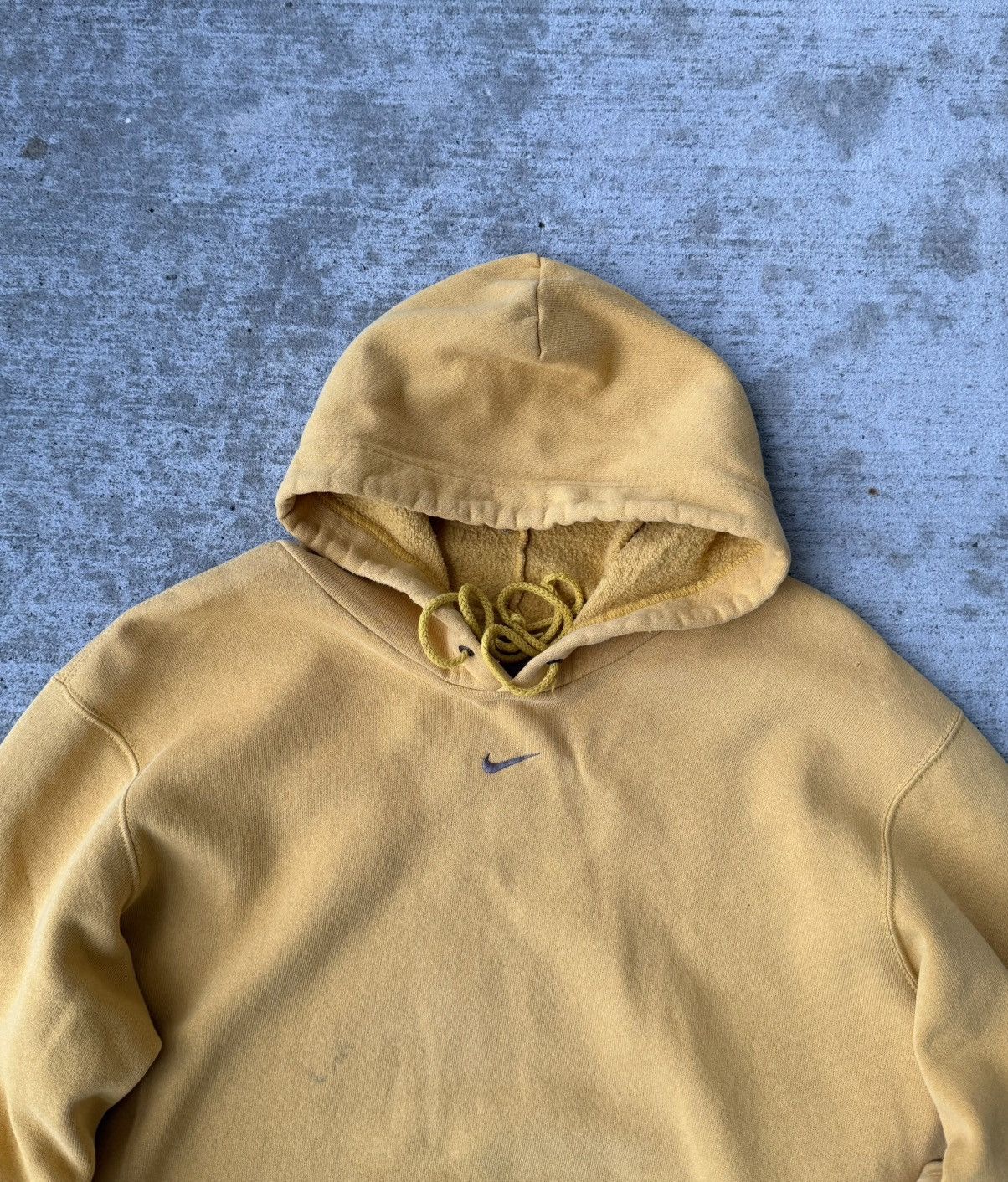 Nike Y2K Nike Center Swoosh Yellow Hoodie Size US M / EU 48-50 / 2 - 2 Thumbnail