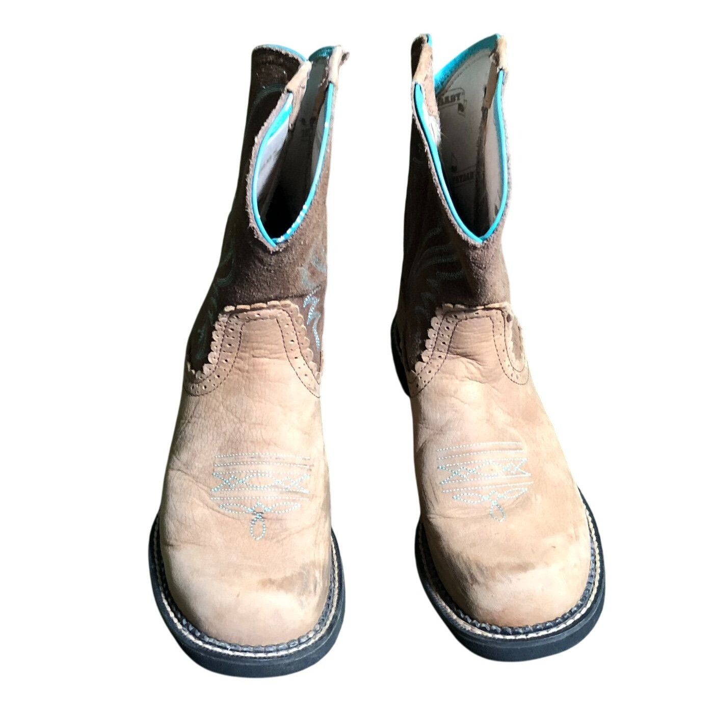 Ariat Ariat Womens Fatbaby Cowboy Boots 10B Suede Heritage Western Size US 10 / IT 40 - 1 Thumbnail