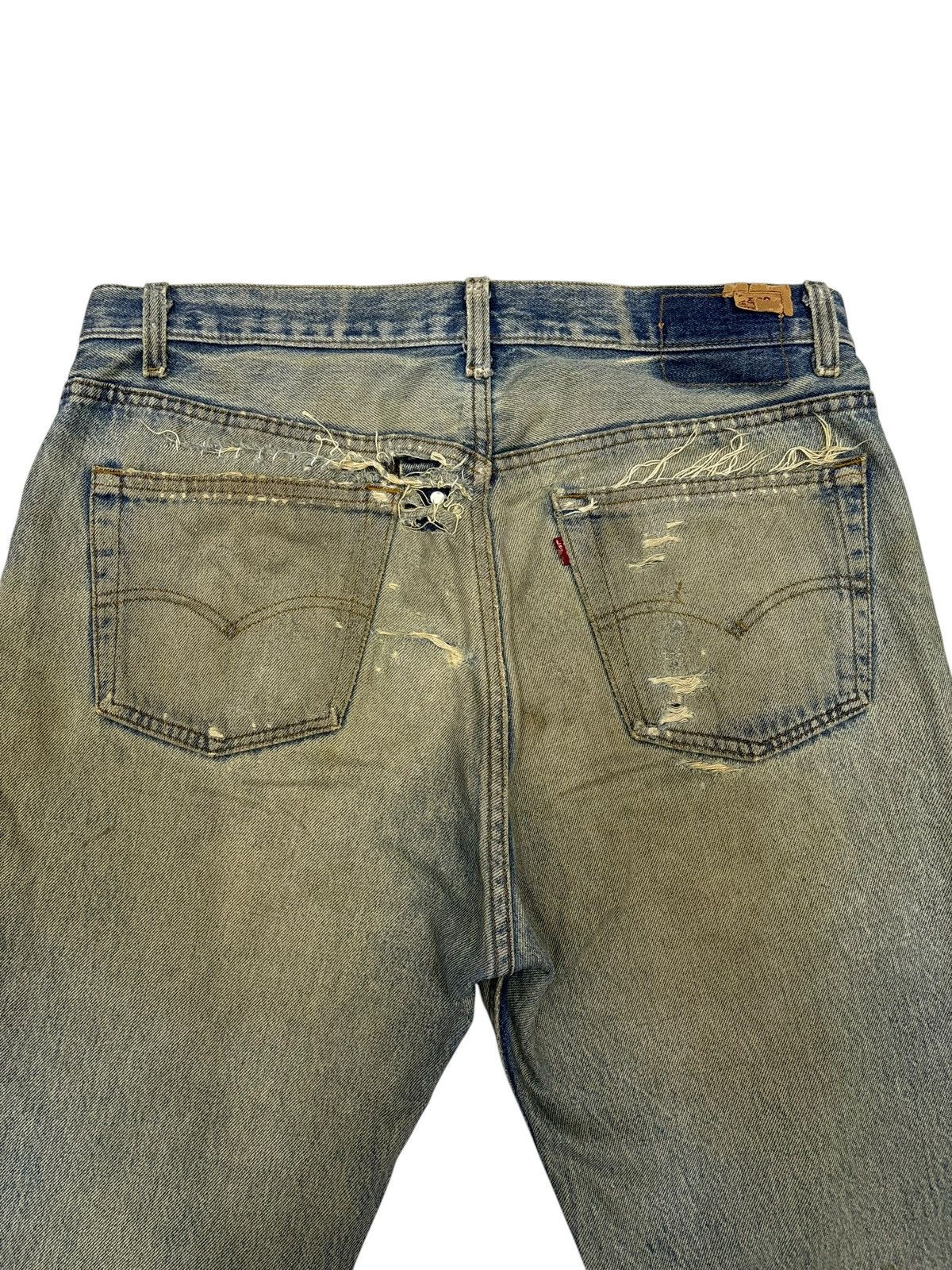 Kapital THRASHED LEVIS 501⛓️‍💥 CHAIN PUNK MUD WASH DISTRESS DENIM JEANS Size US 34 / EU 50 - 6 Thumbnail