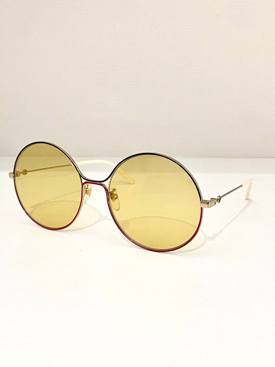 Gucci Gucci GG Logo Oversized Mirrored Gold Round Metal Sunglasses Size ONE SIZE - 5 Thumbnail