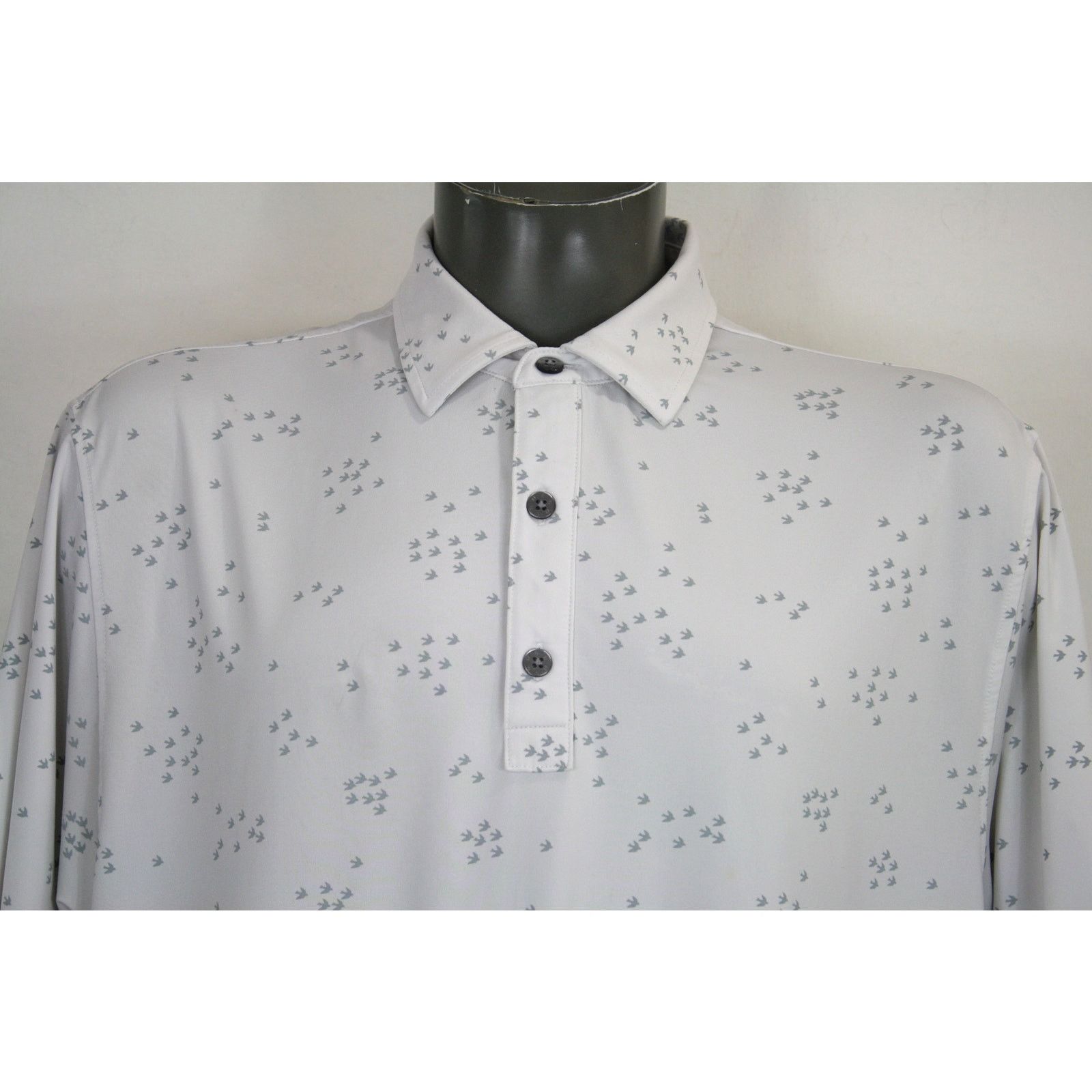 Footjoy FootJoy FJ Golf Polo Shirt Mens L Gray Bird Print Stretch Size US L / EU 52-54 / 3 - 2 Thumbnail