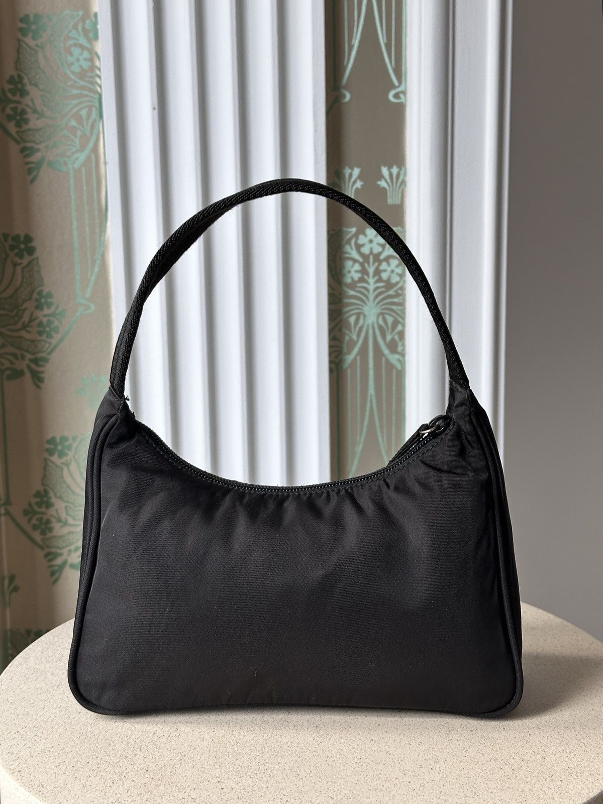 Prada PRADA Nylon Black Triangle Logo Mini Hobo Bag Size ONE SIZE - 4 Thumbnail