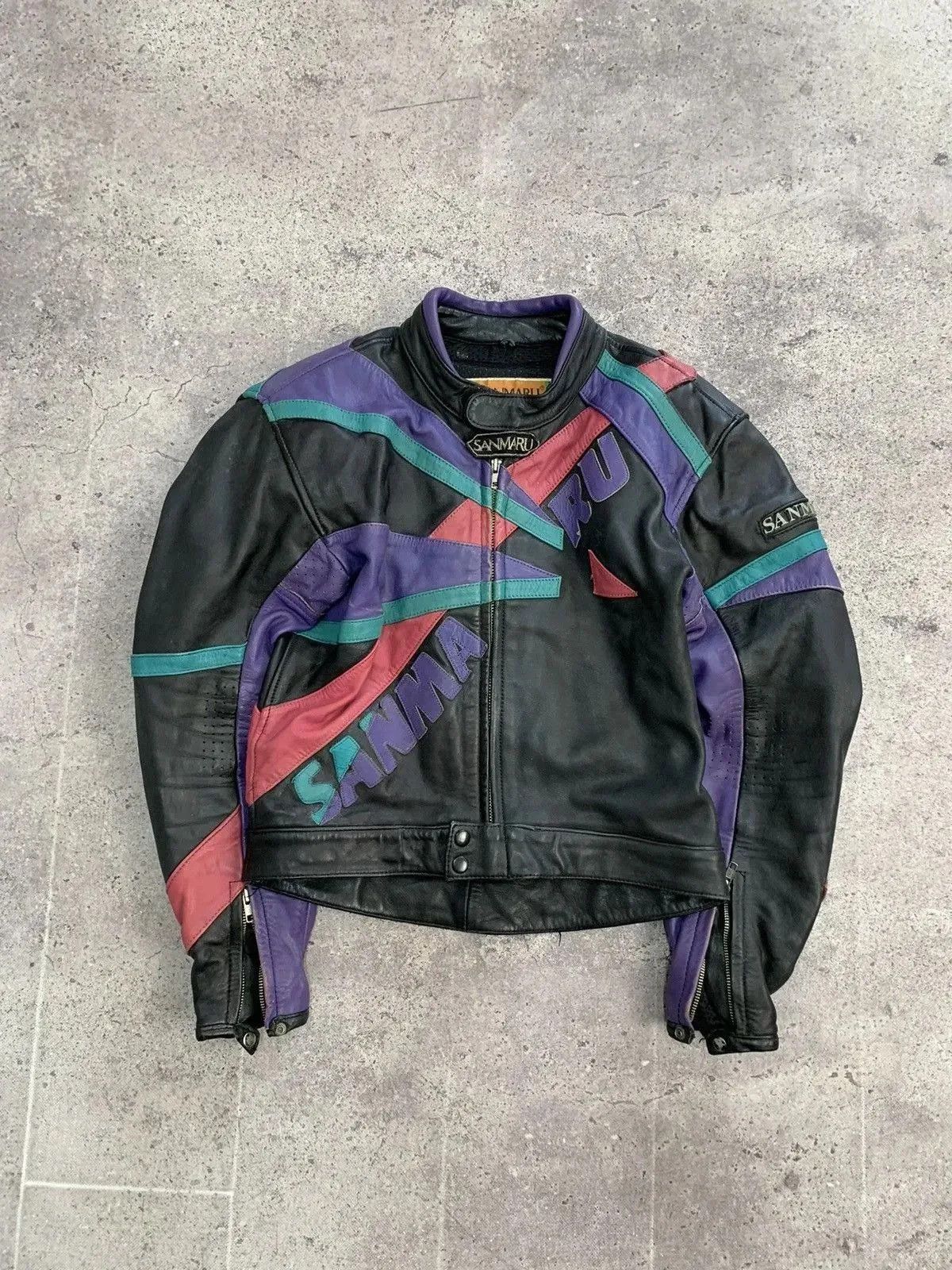 Genuine Leather VINTAGE Racing Leather Jacket Vintage MOTO Biker Size US L / EU 52-54 / 3 - 2 Thumbnail