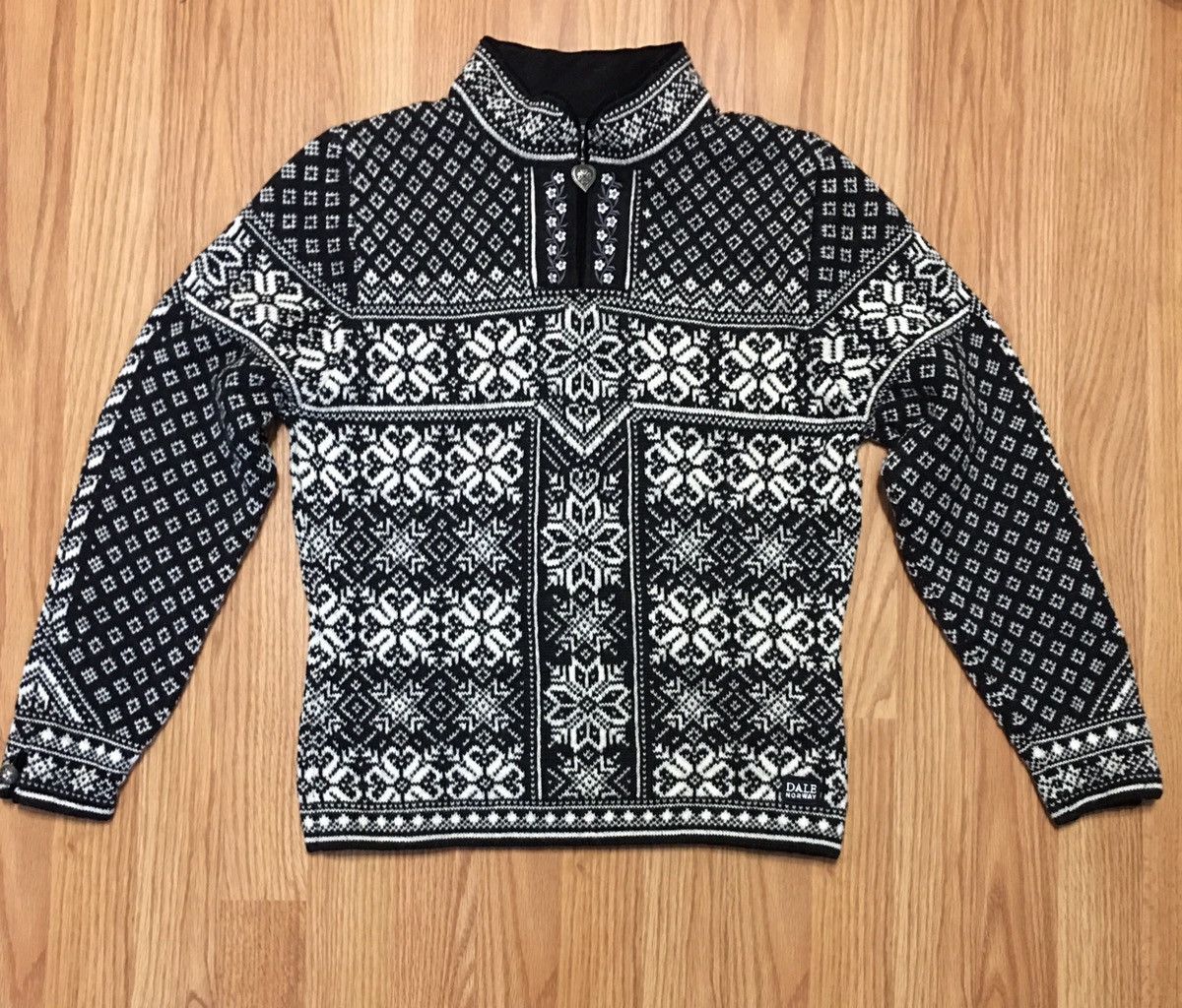Dale Of Norway DALE of Norway Black/White Virgin New Wool Peace Sweater S Size S / US 4 / IT 40 - 4 Thumbnail