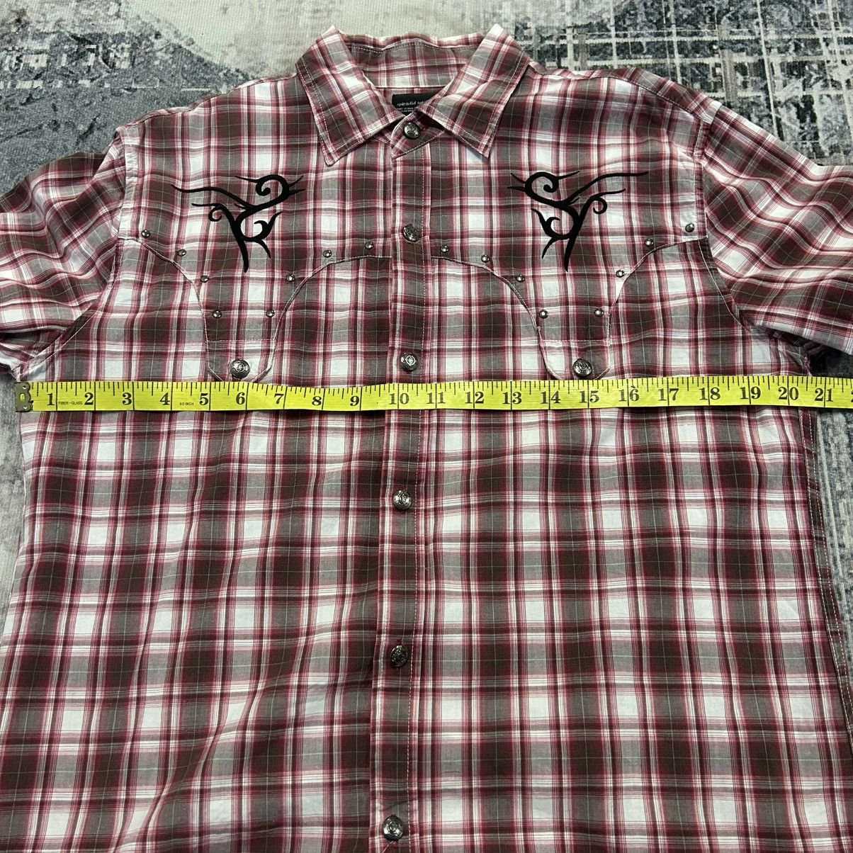 Japanese Brand Y2k Tattoo Embroidery Flannel Size US L / EU 52-54 / 3 - 19 Thumbnail