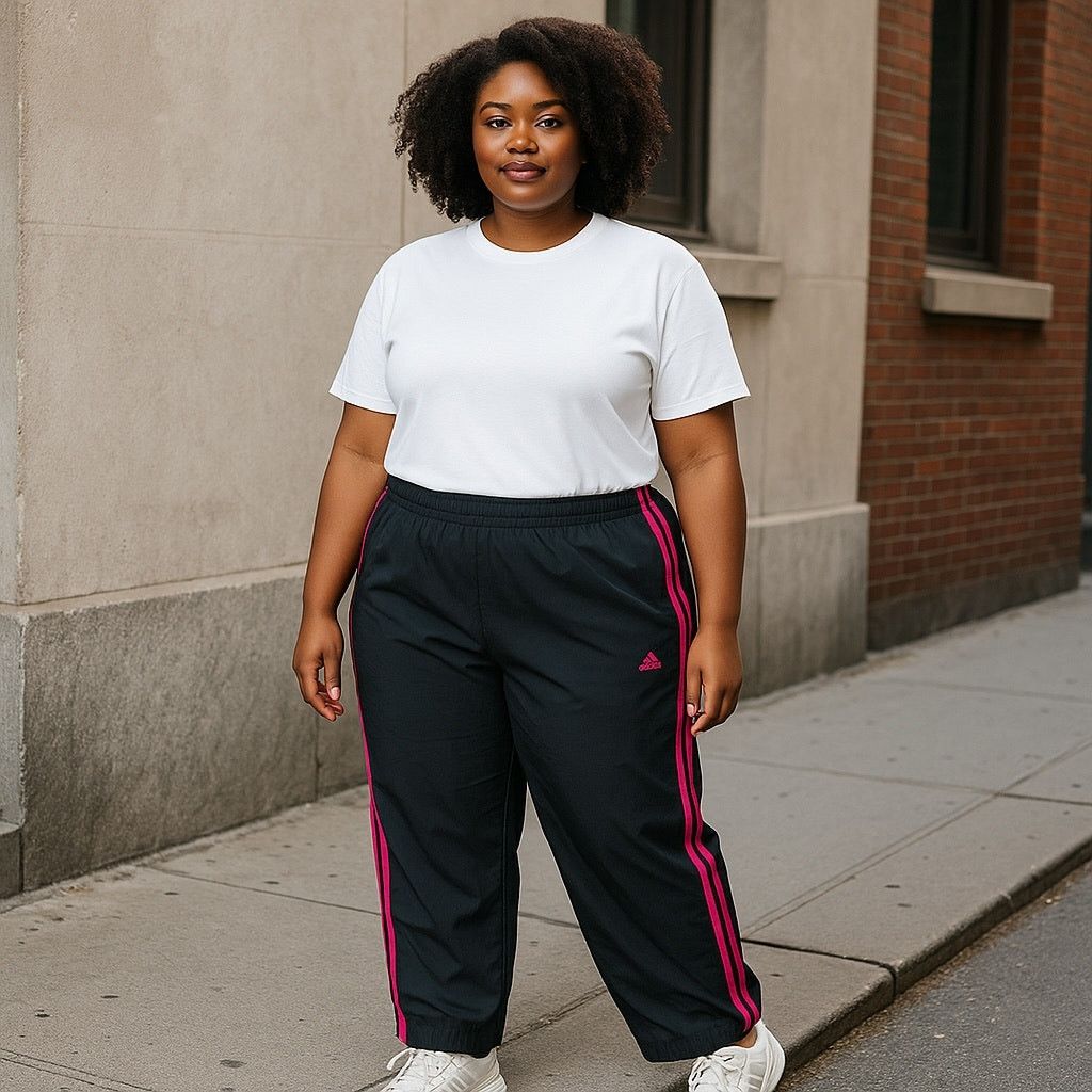 Adidas Adidas Black Track Pants with Pink Stripes Size 34" / US 12 / IT 48 - 1 Thumbnail