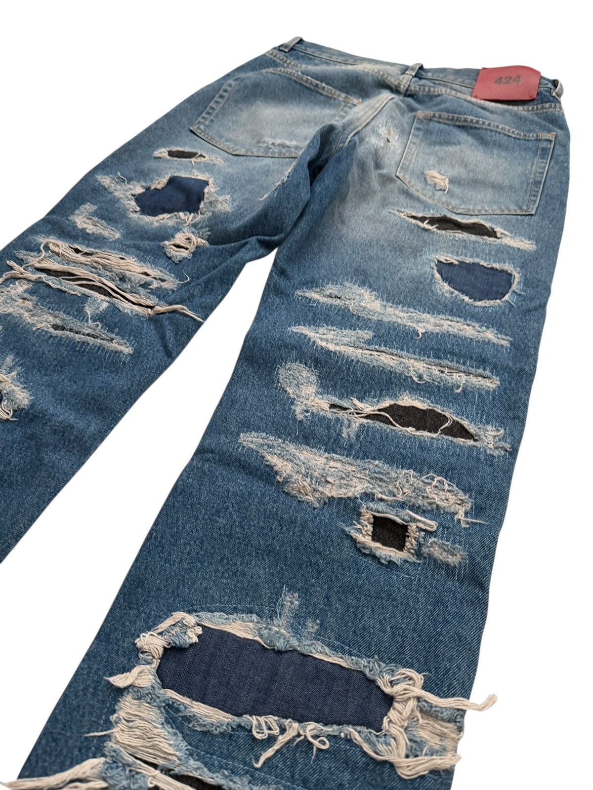 424 2024 Destroyed Distressed Patch Denim Size US 30 / EU 46 - 8 Thumbnail