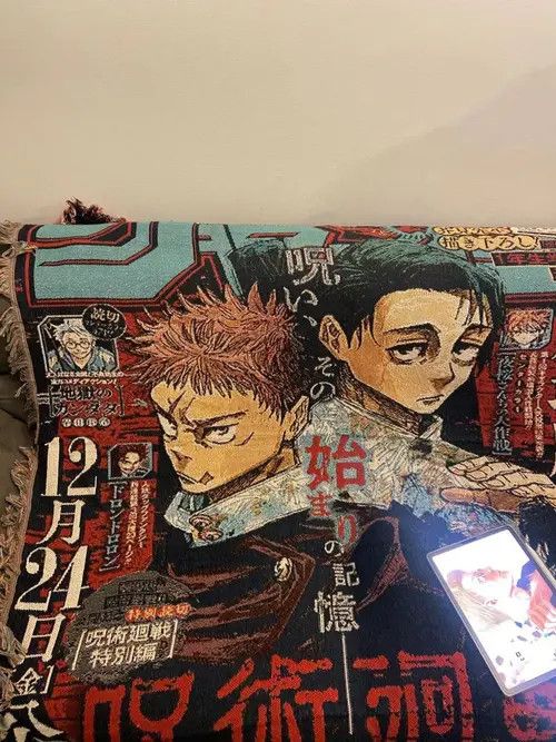 Other Handmade Jujutsu Kaisen Throw Towel Woven Blanket Size ONE SIZE - 3 Thumbnail